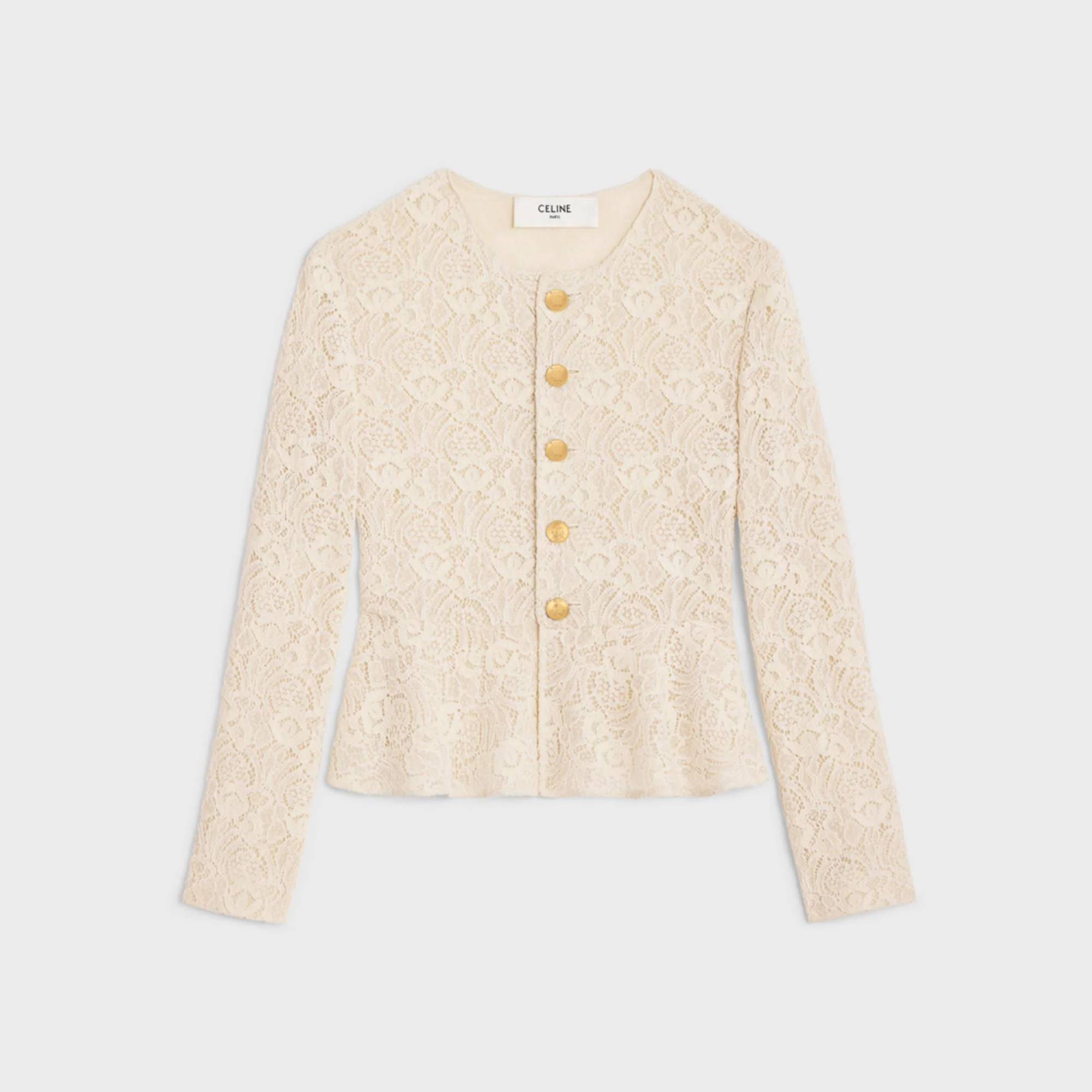 Veste Chelsea Basque Brodee Dentelle Bourdonnee Tapisserie - Naturel