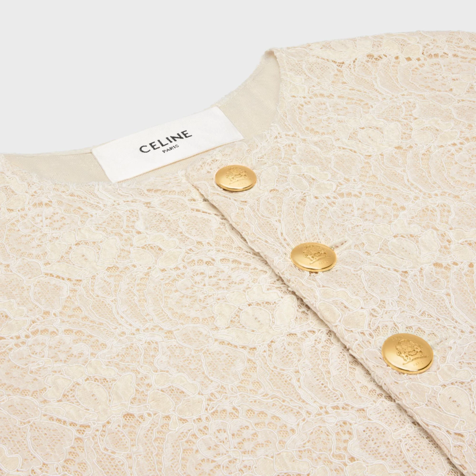 Veste Chelsea Basque Brodee Dentelle Bourdonnee Tapisserie - Naturel - Image 3