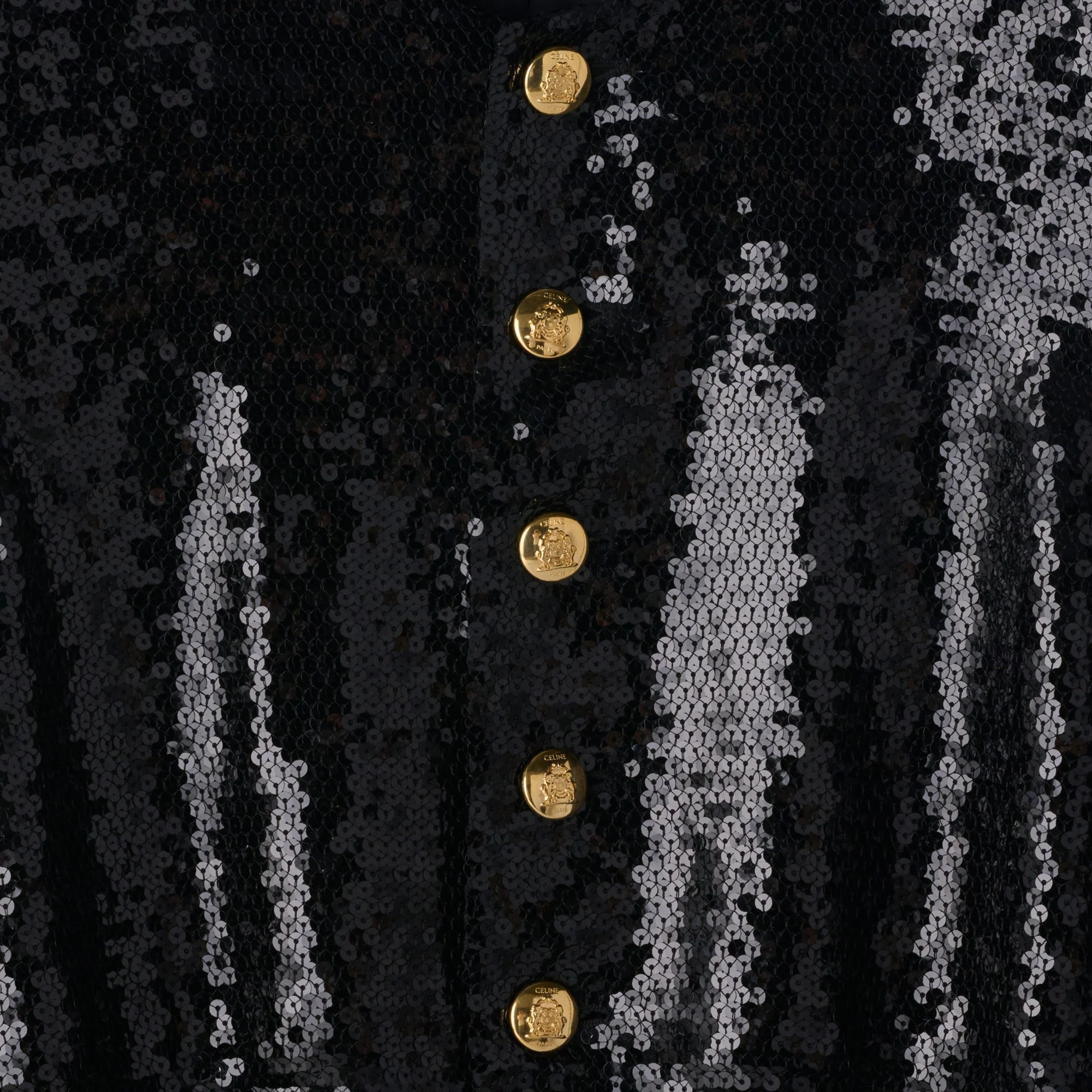 Veste Chelsea Basque Brodee Mousseline Soie Paillettes - Black - Image 4