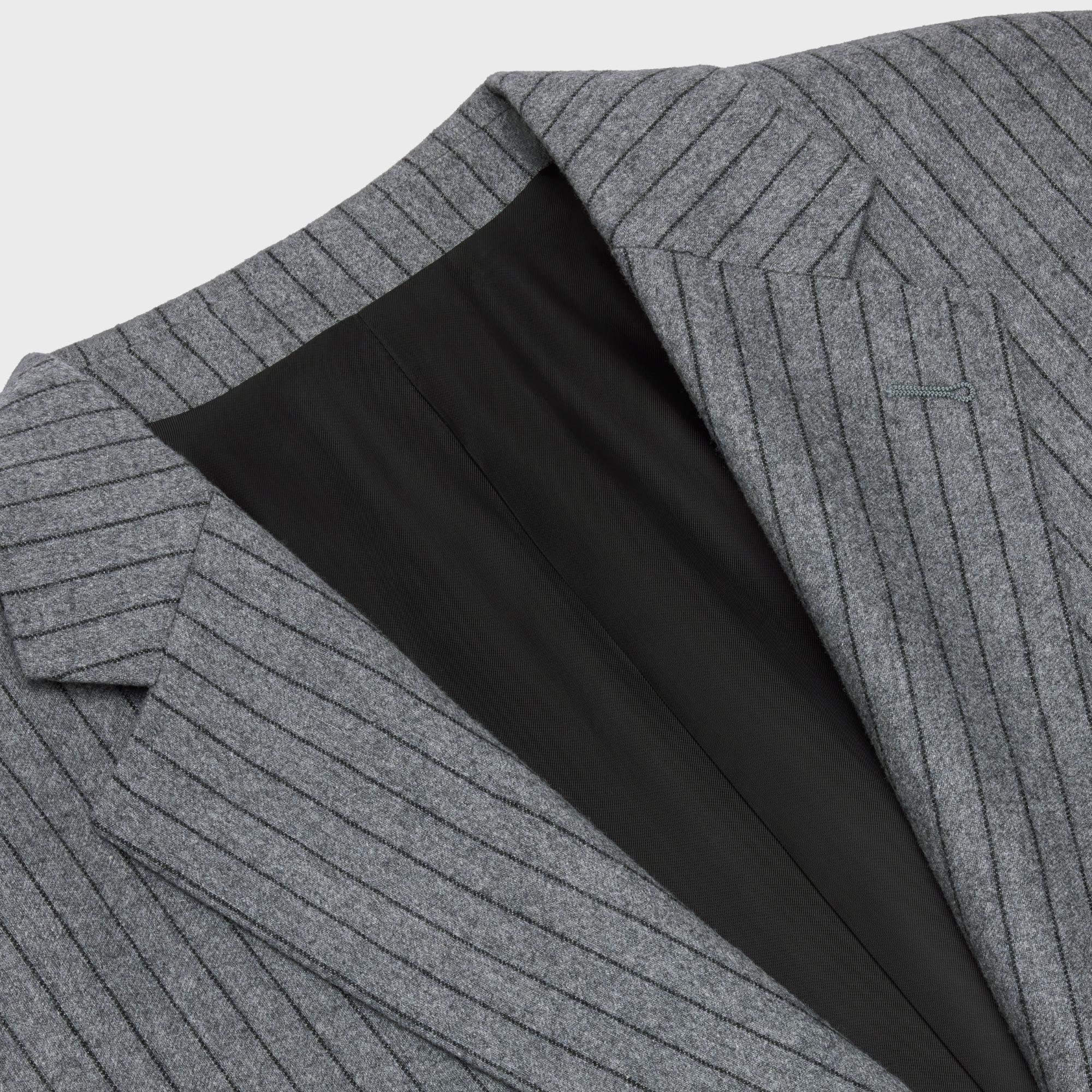 Jacket Garçon 2B Col Droit Cashmere Veste Cachemire Rayures Tennis - Gris/Noir - Image 9