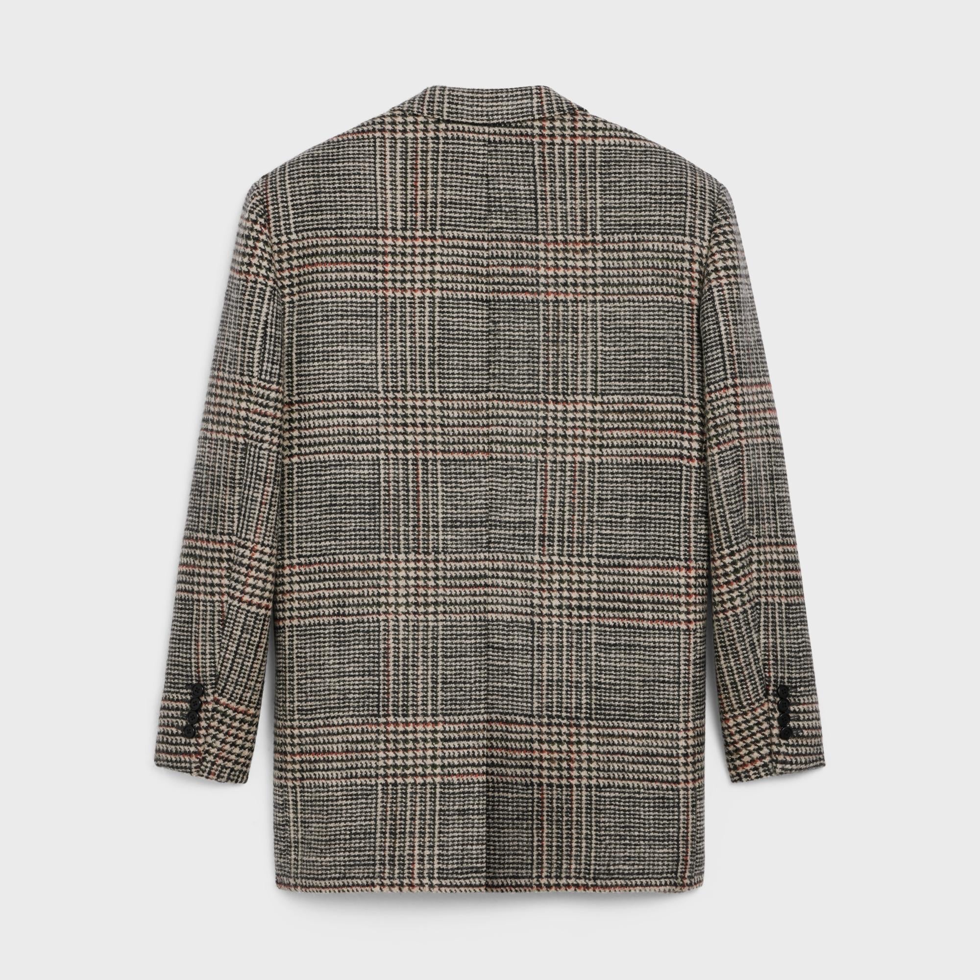 Veste Garçon 2B Col Droit Laine Carreaux - Noir/Vanille/Rouille - Image 4