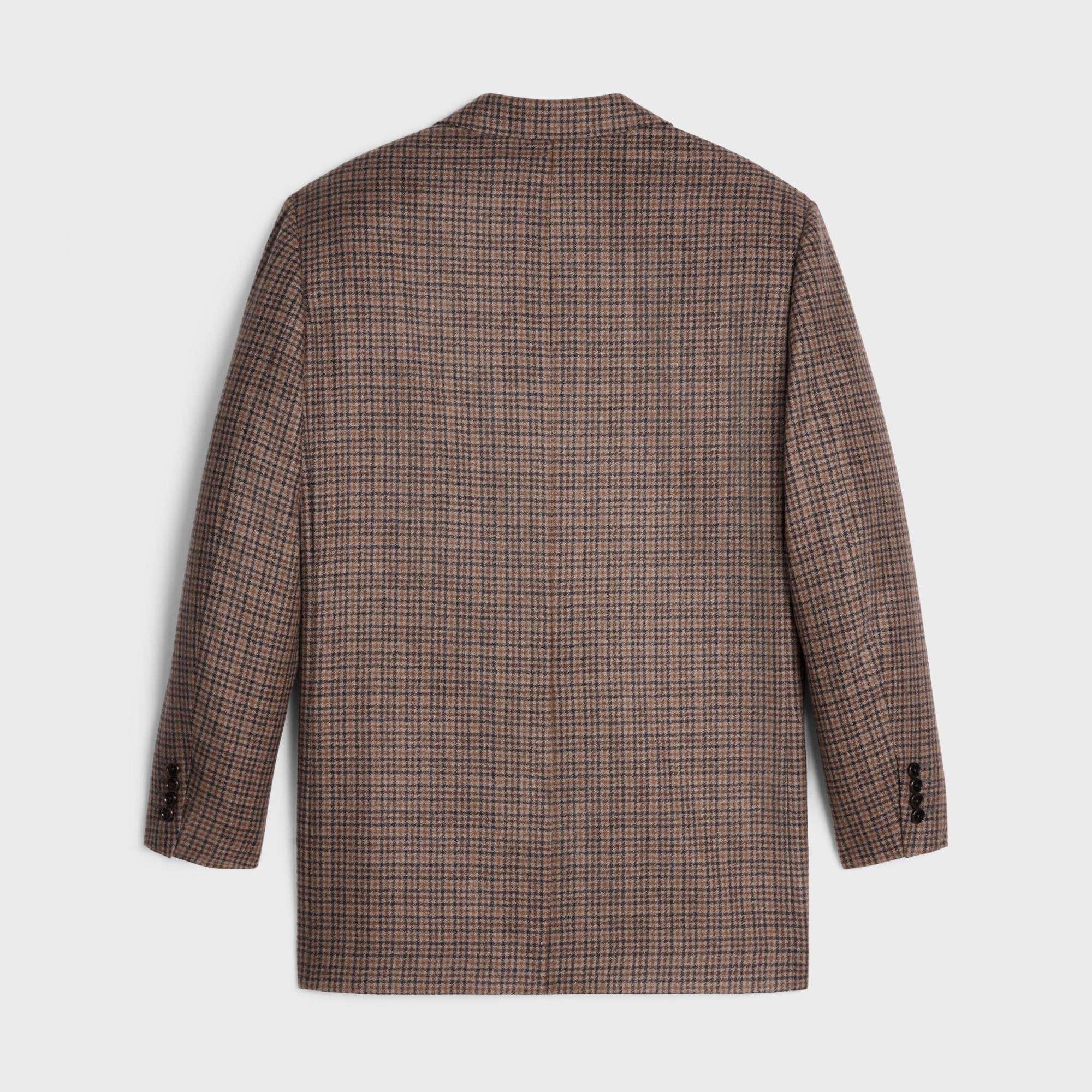 Jacket Garcon 2B Col Droit Flanelle Cashmere Veste Cachemire Rayures - Marron Glace/Brun - Image 13
