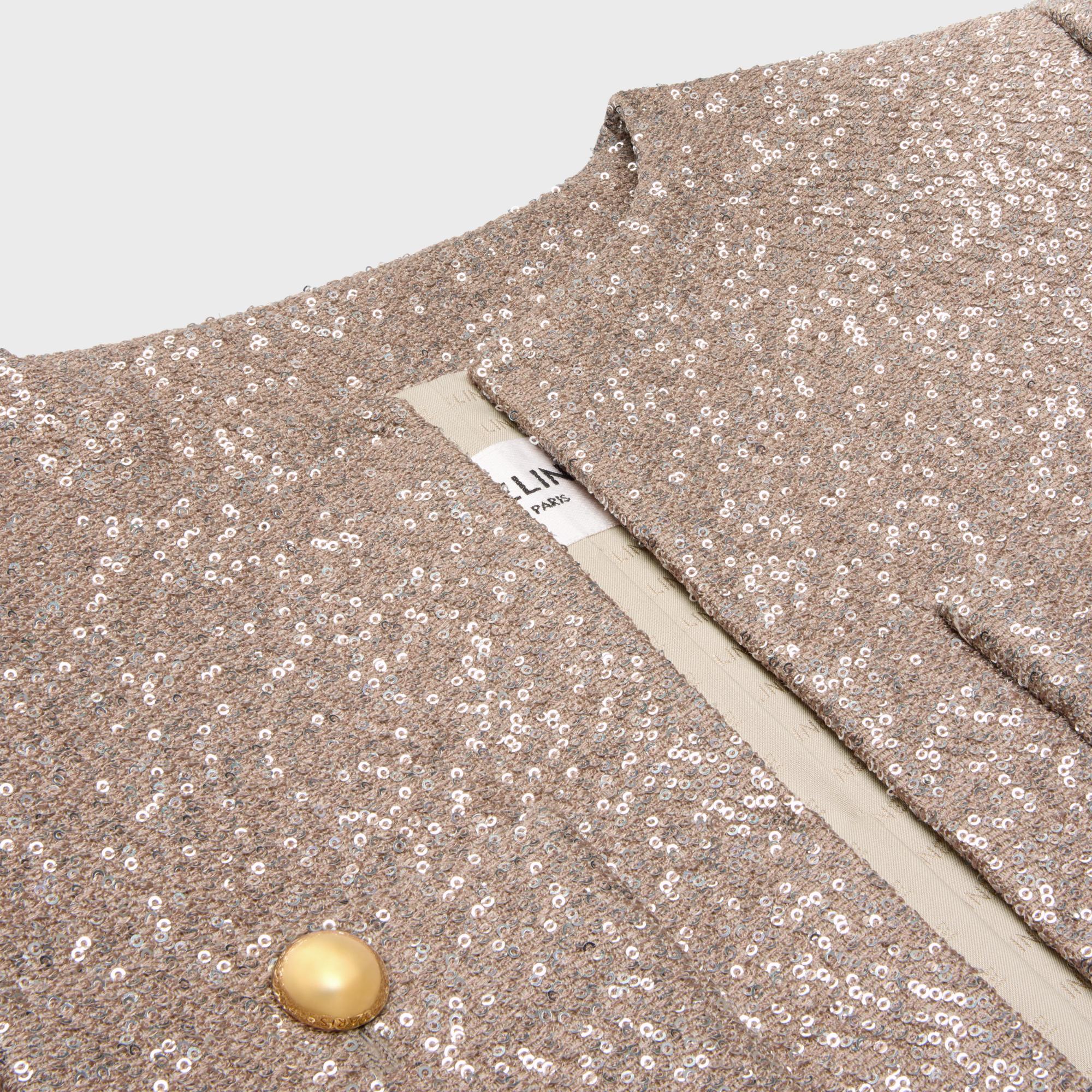 Veste Chelsea Brodee Laine Paillette Mogador - Vieux Rose/Argent - Image 3