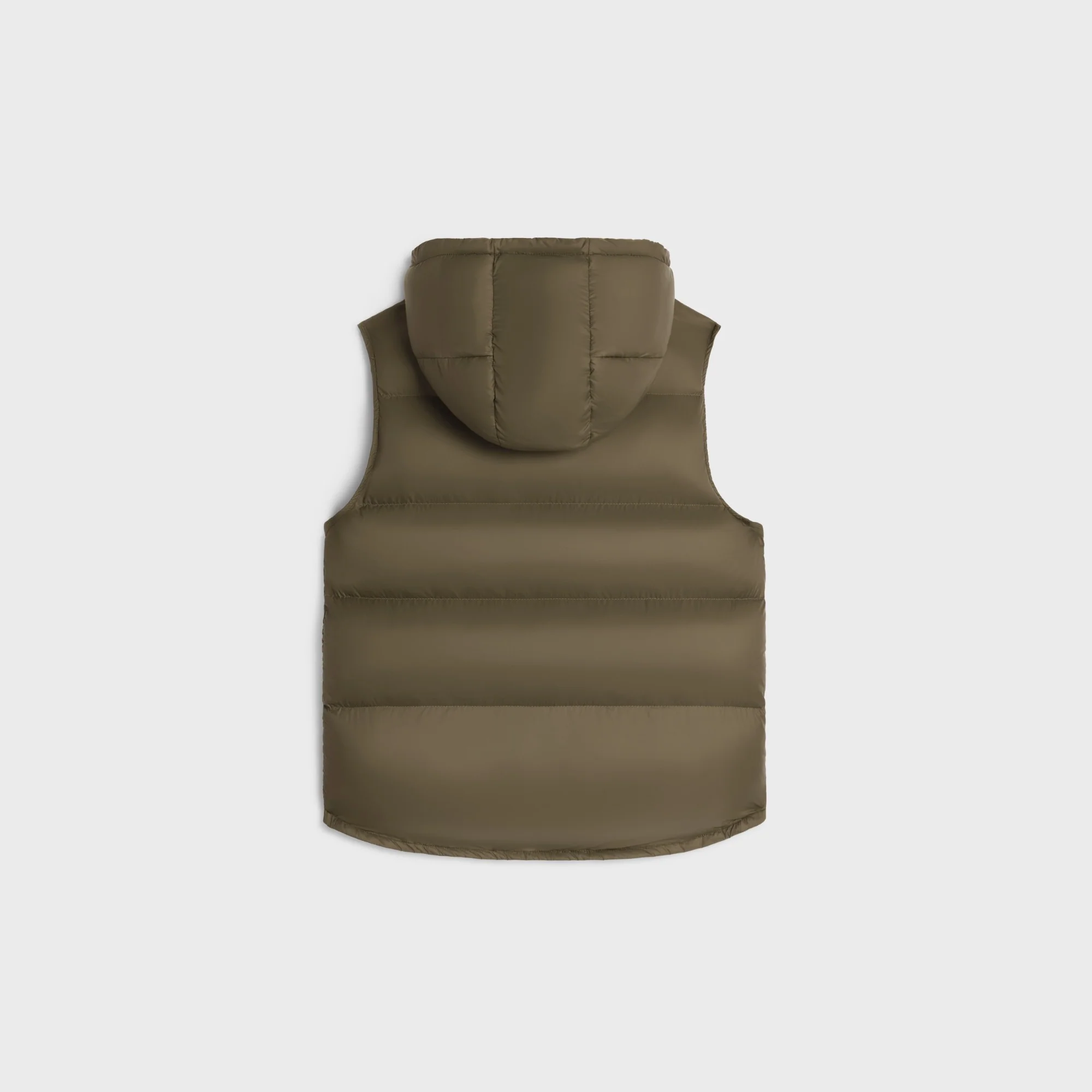 Sleeveless Down Jacket With Hood Doudounne Sans Manches Capuche Nylon Leger - Kaki Light - Image 2