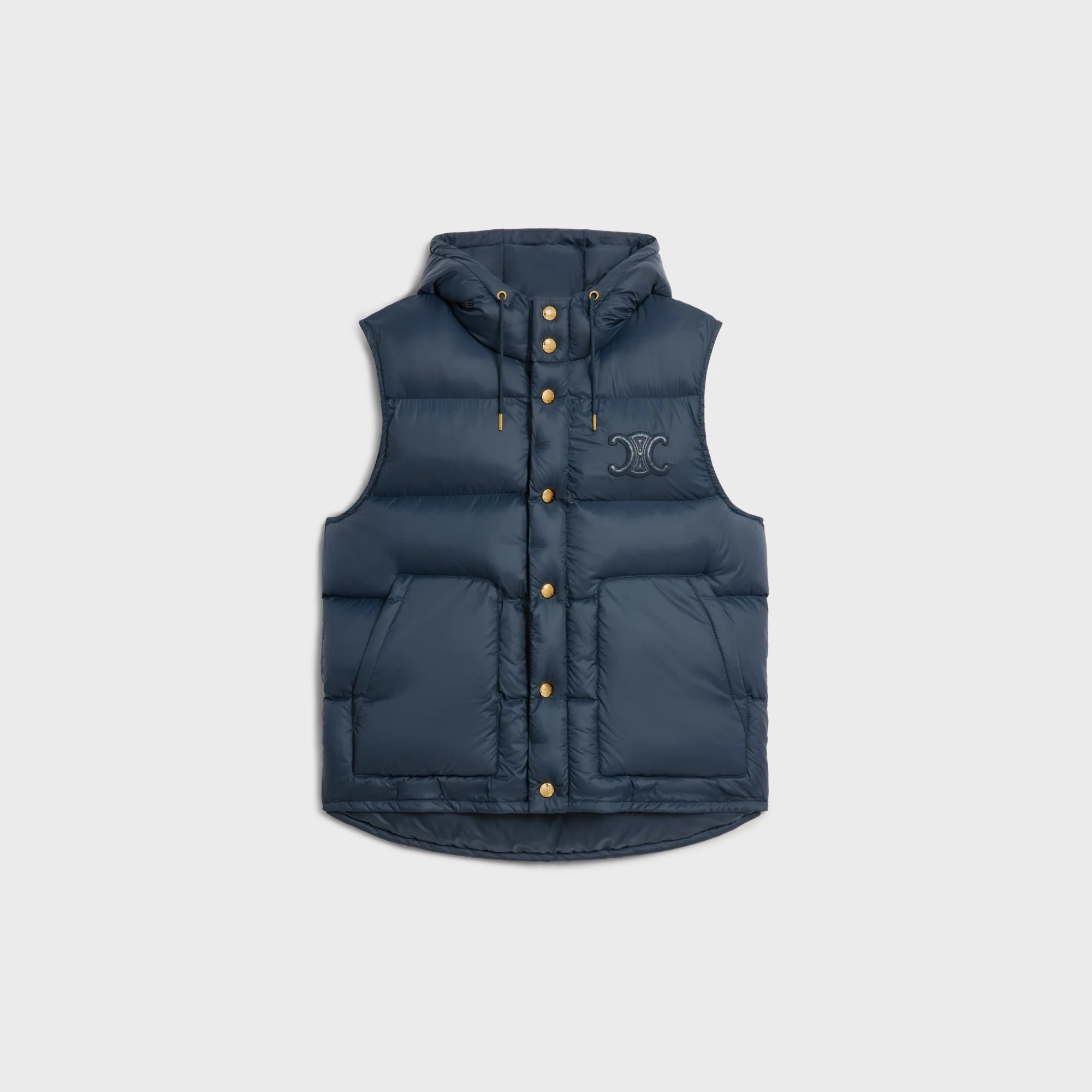 Doudounne Sans Manches Capuche Nylon Leger - Navy