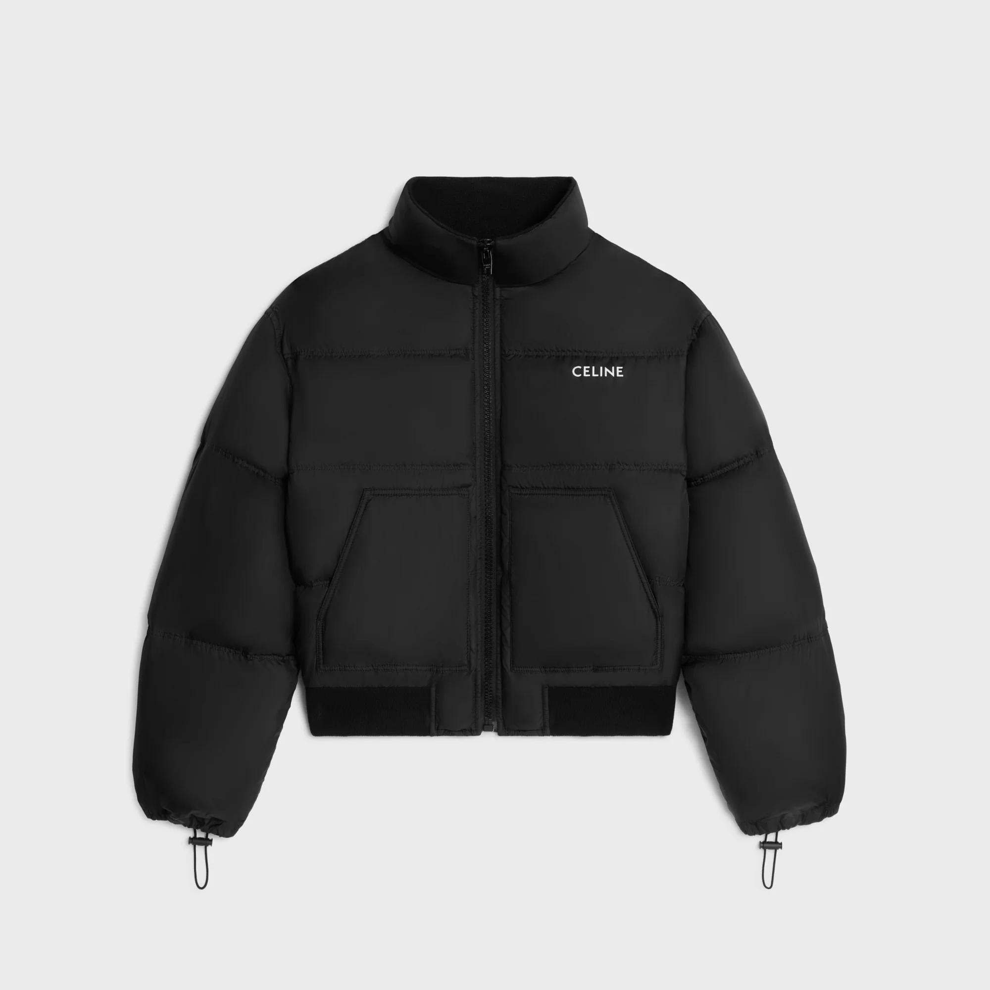 Celine Cropped Down Jacket Doudoune Nylon Leger - Black
