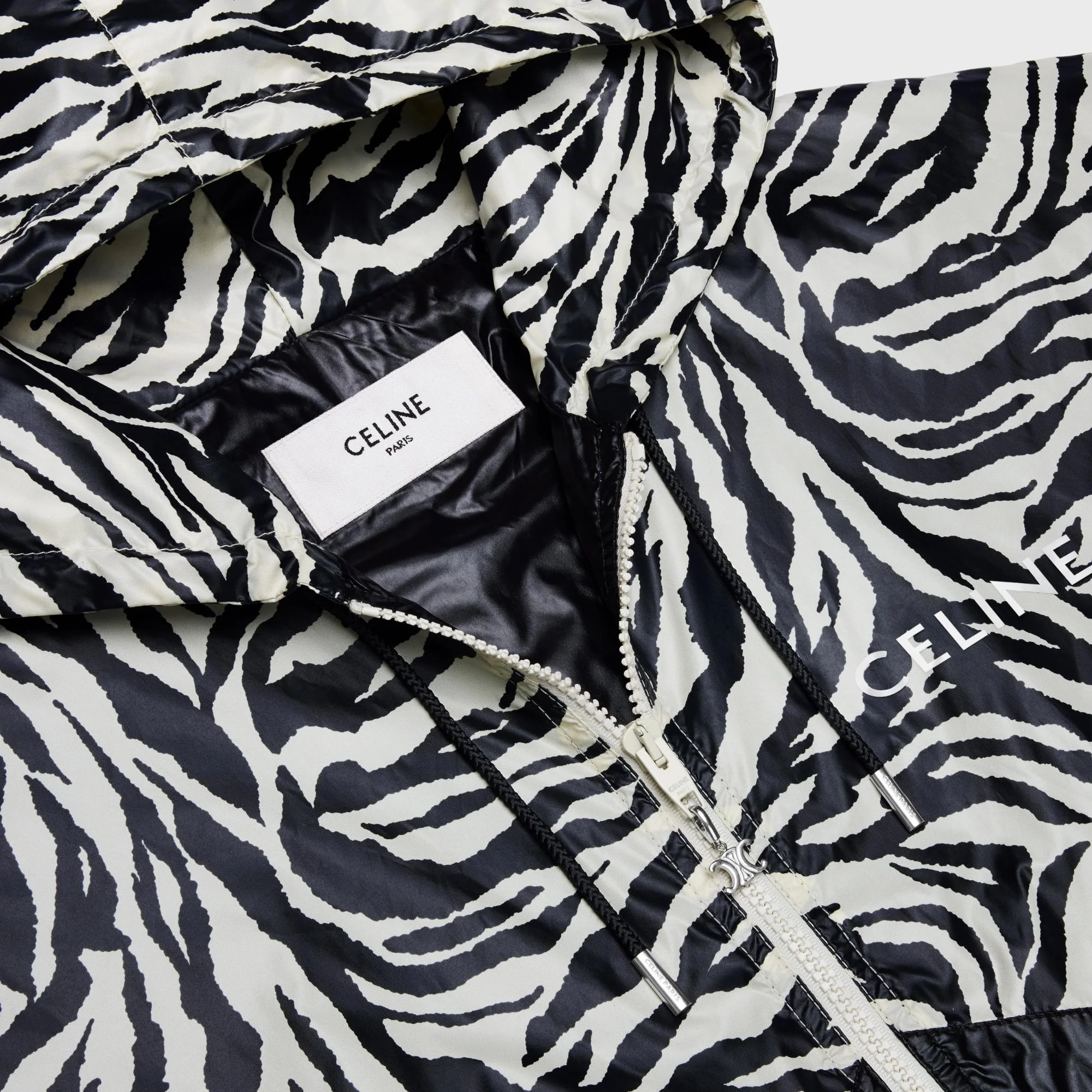 Blouson Decoupe Nylon Zebre New Wave Enduit - Black / White - Image 5