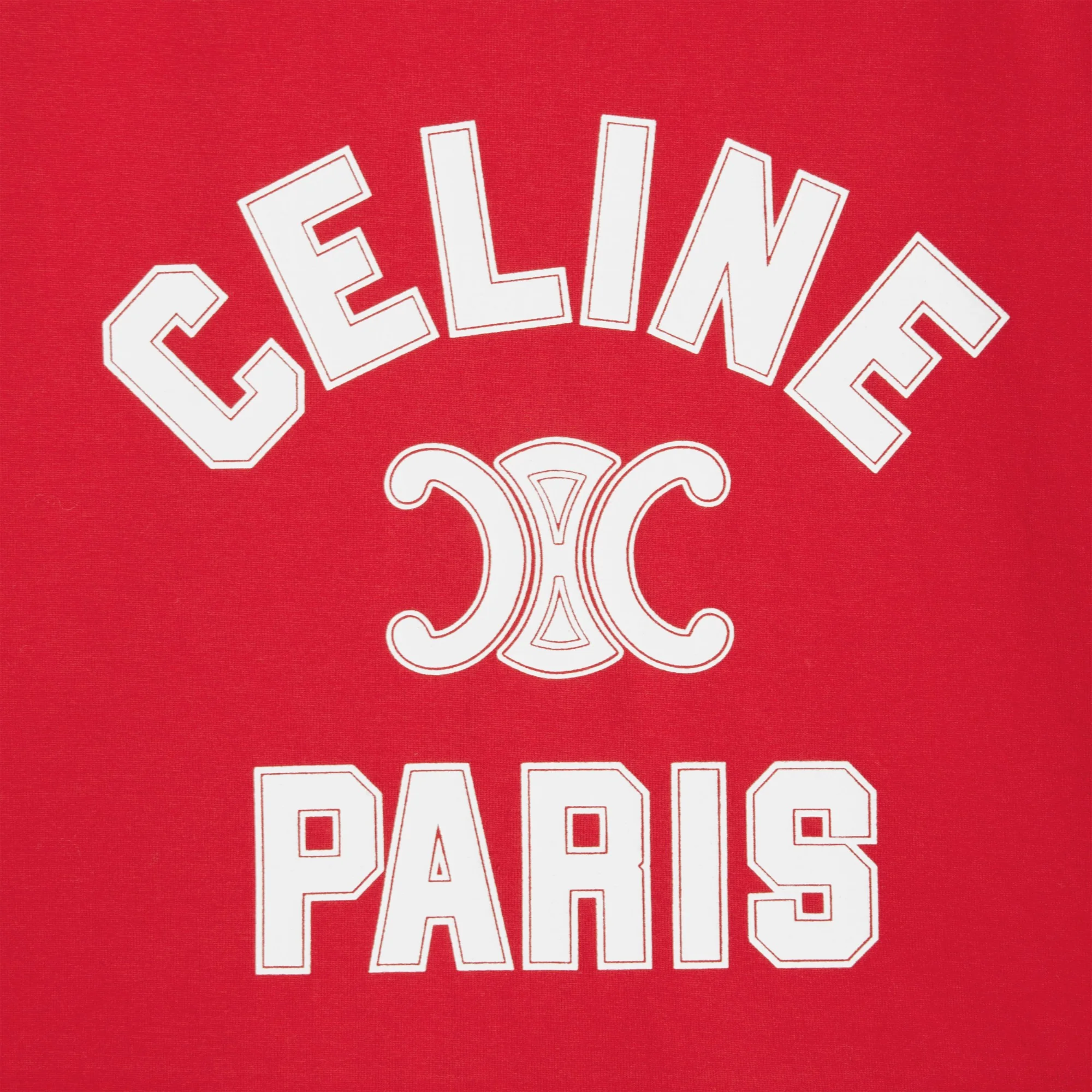 Débardeur Celine Paris Cotton Jersey - Rouge Intense / Cream - Image 4