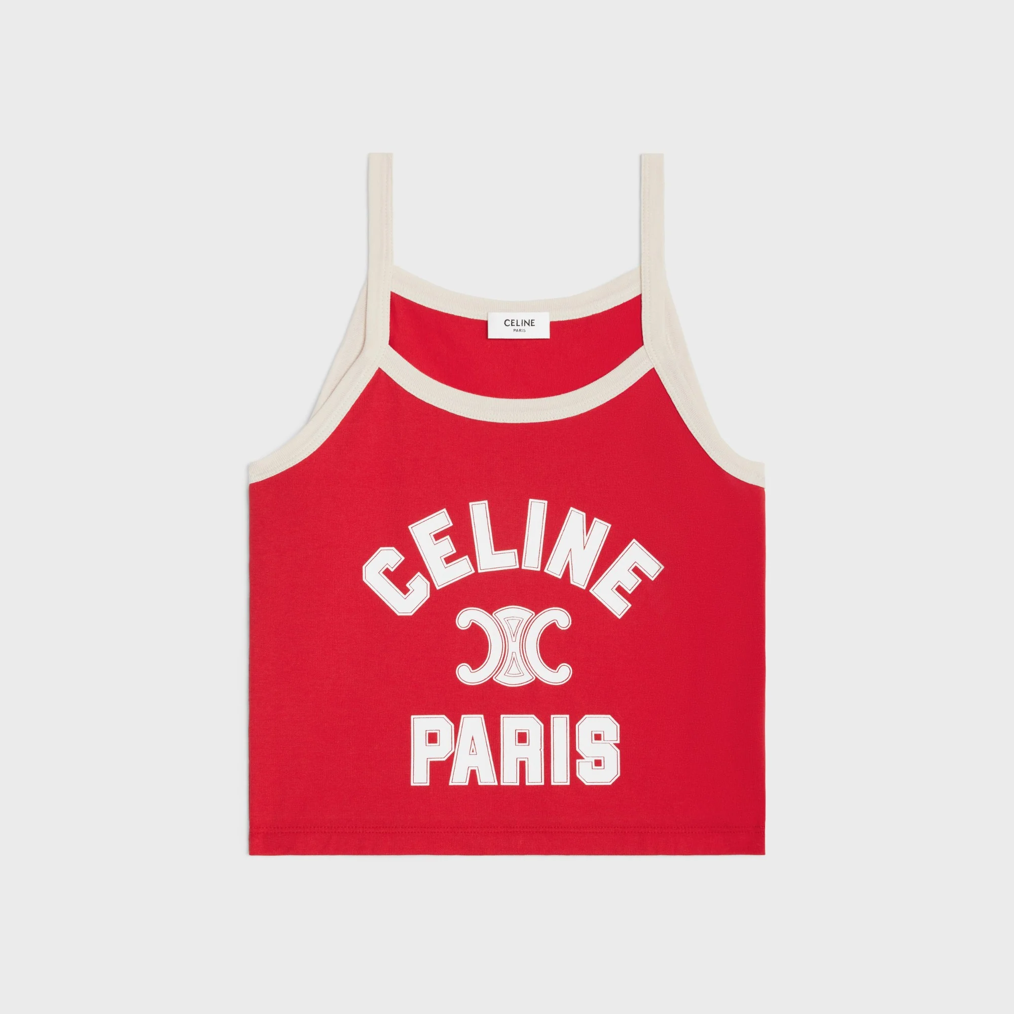 Débardeur Celine Paris Cotton Jersey - Rouge Intense / Cream