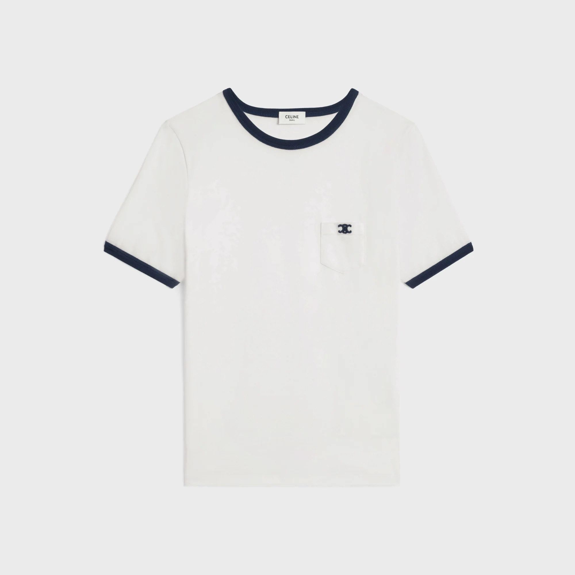 T-Shirt 70'S Poche Triomphe Cotton Jersey - Off White / Navy
