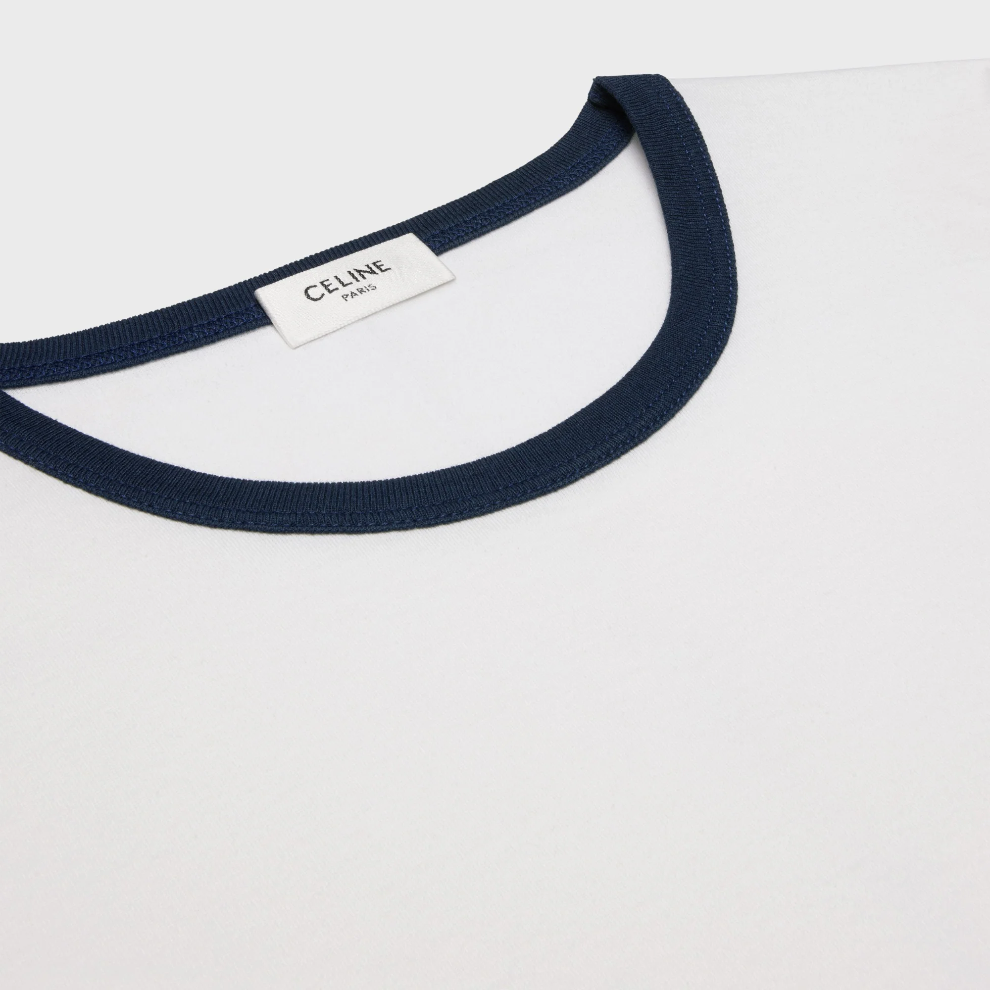T-Shirt 70'S Poche Triomphe Cotton Jersey - Off White / Navy - Image 3