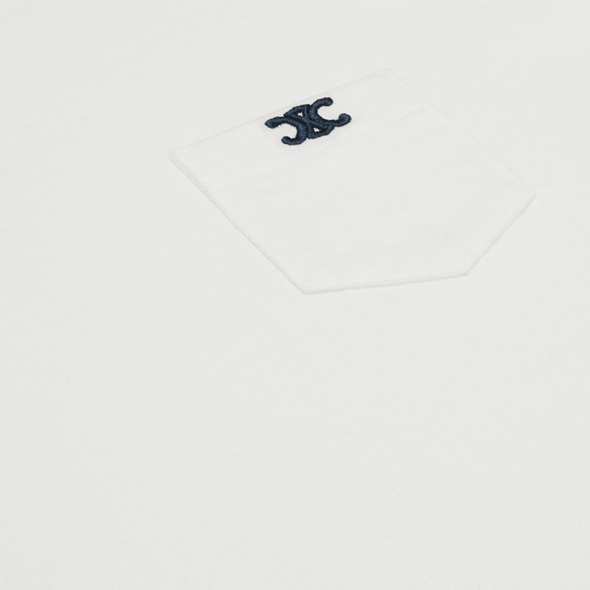 T-Shirt 70'S Poche Triomphe Cotton Jersey - Off White / Navy - Image 4