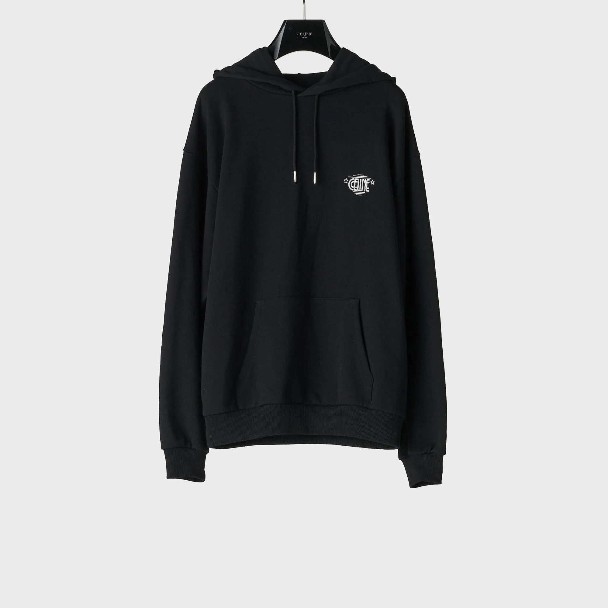 Hoodie Celine Wiltern Cotton Fleece - Black / White