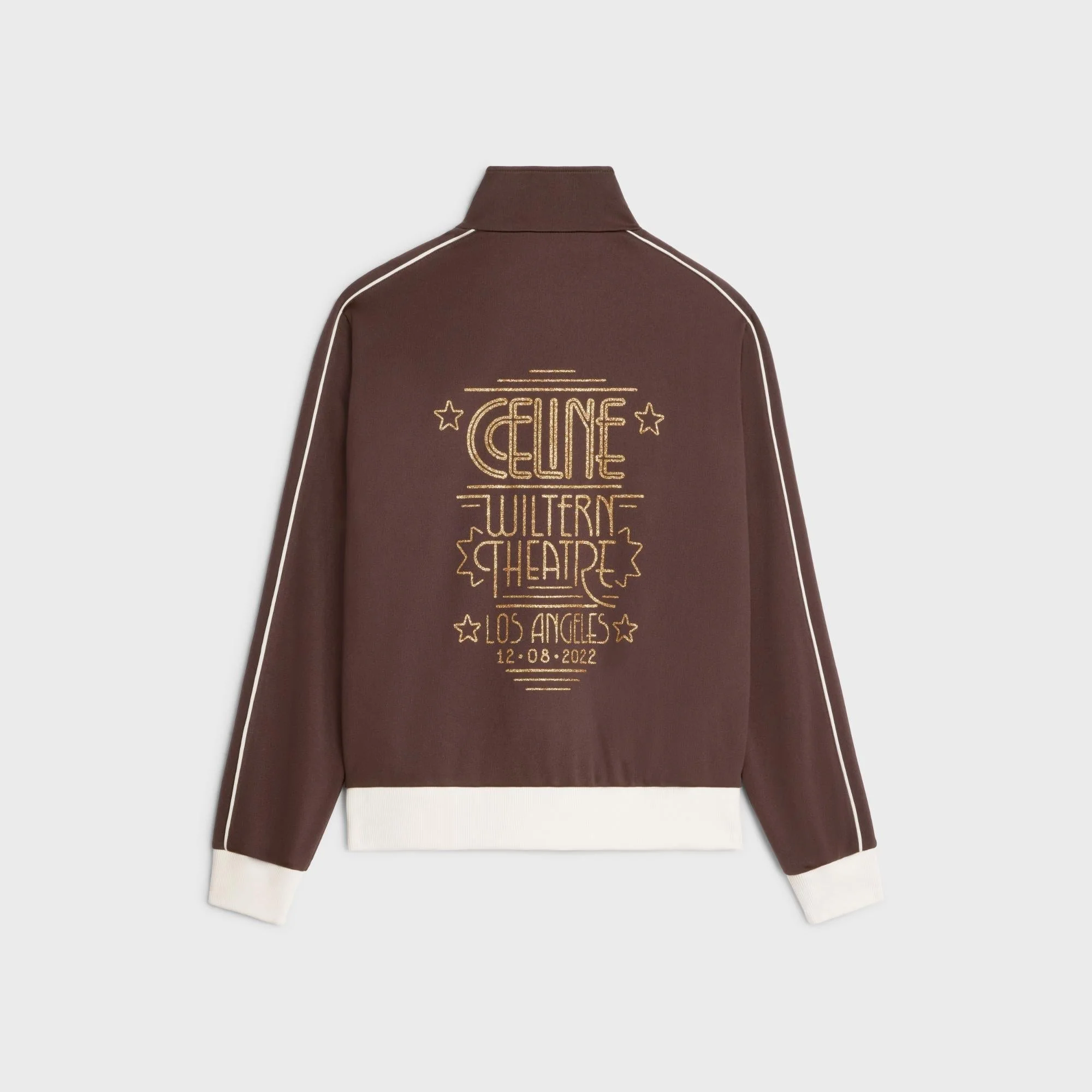 Veste Tracksuit Celine Wiltern Double-Face Jersey - Dark Brown/ Ecru/ Gold - Image 7