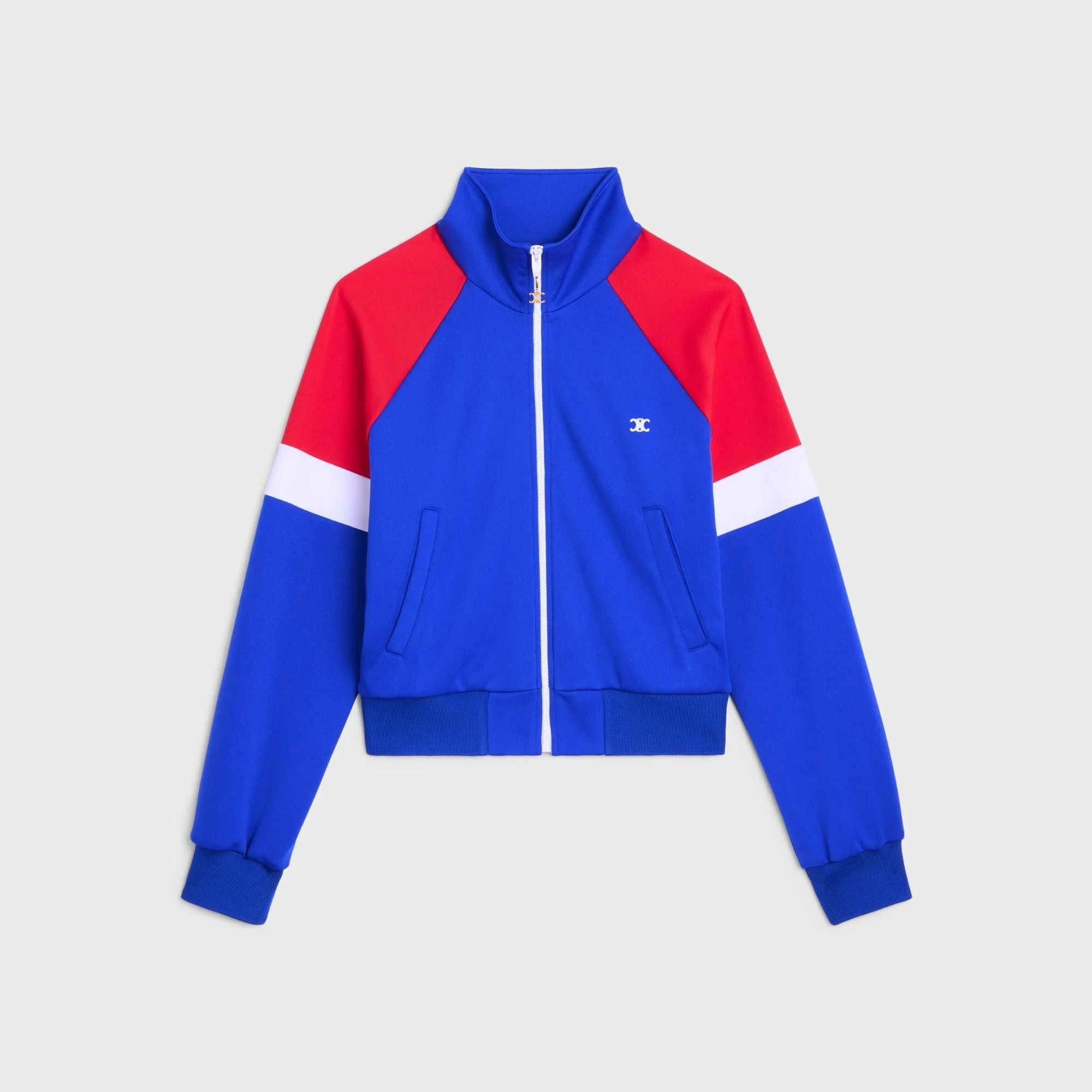 Jacket Tracksuit Jersey Veste Multicolore Double-Face - Electric Blue/Off White/Red