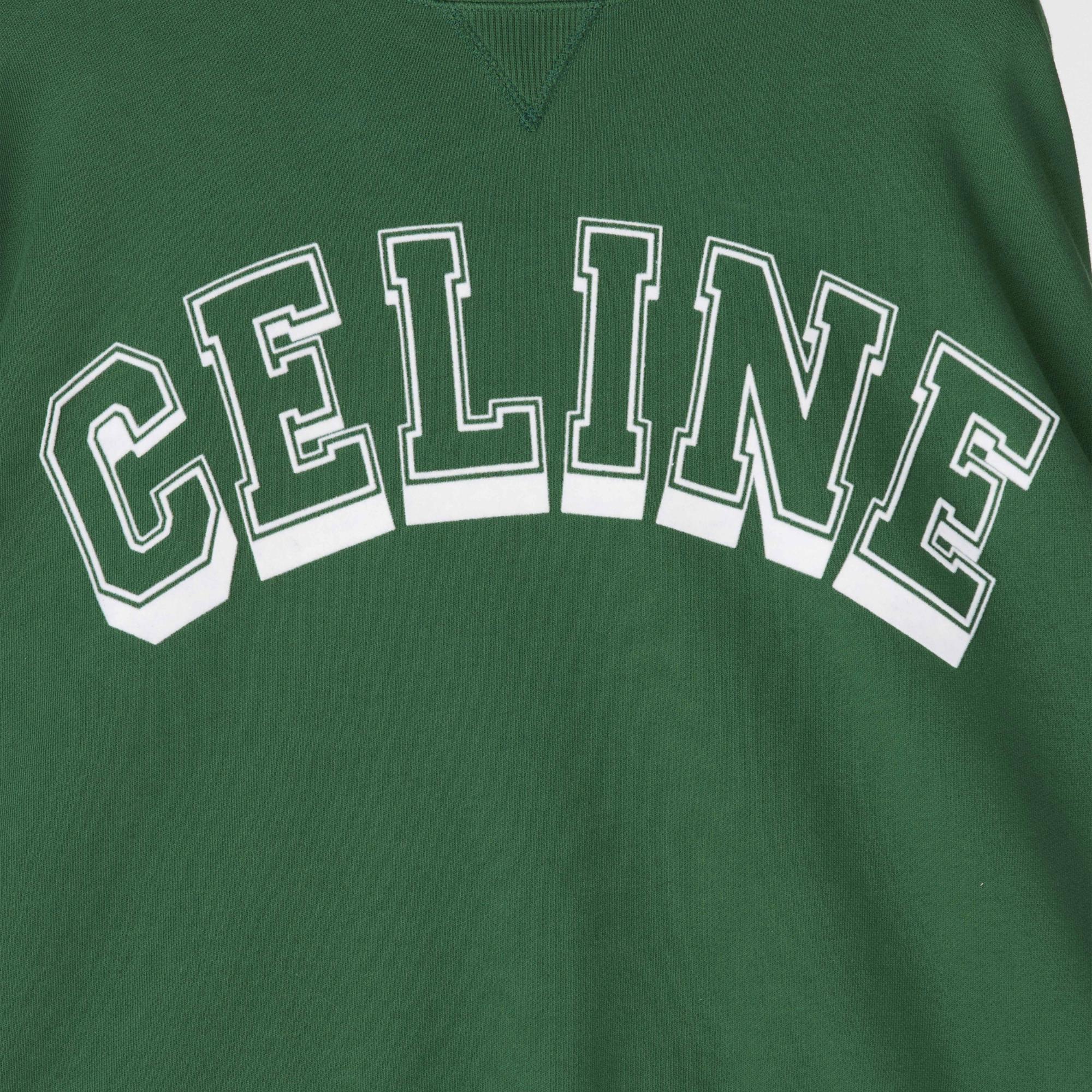 Sweatshirt Oversize Celine Cotton Fleece - Green/ Off White - Image 5