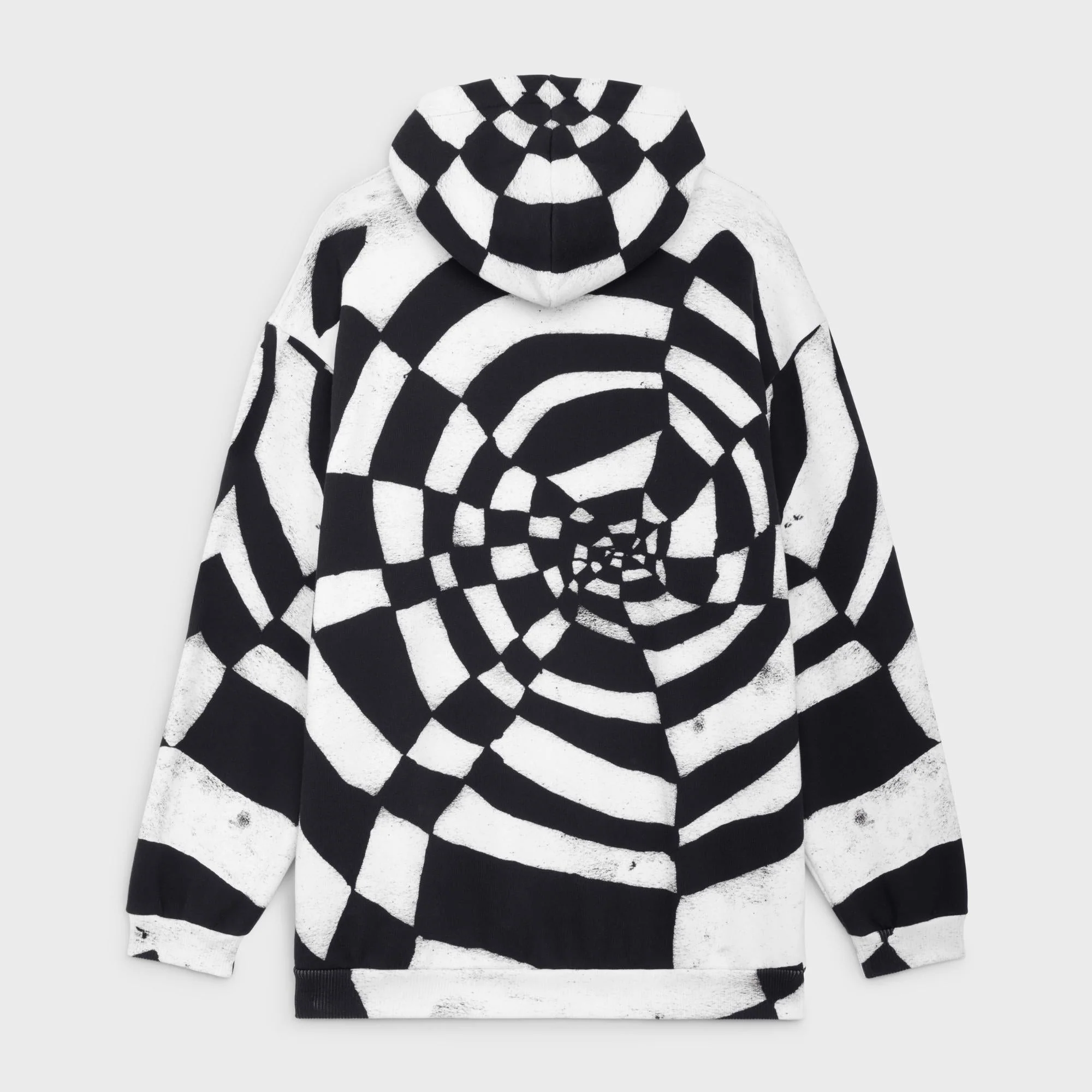 Hoodie Oversize Spider Allover Molleton Classique - Ecru / Black - Image 2