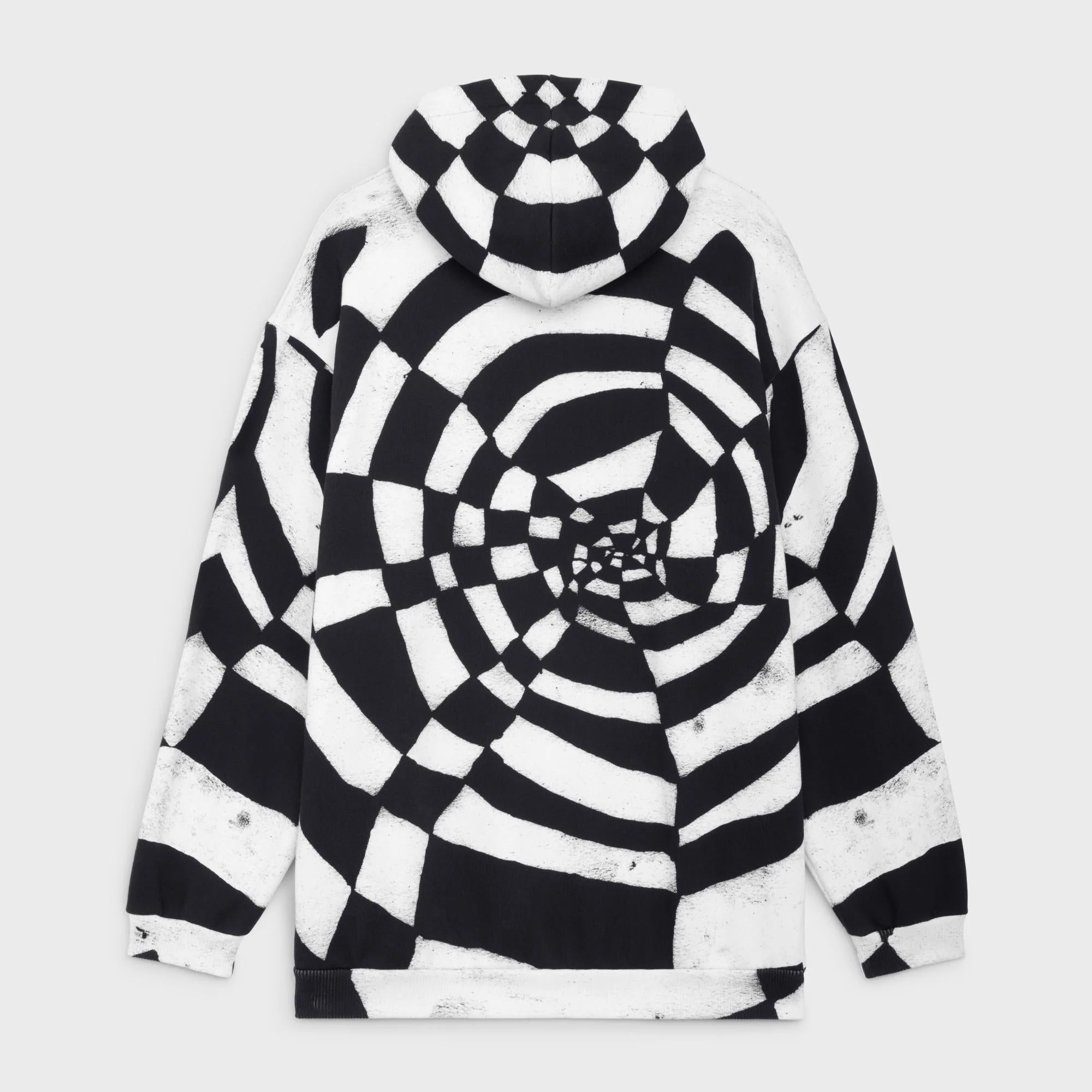 Hoodie Oversize Spider Allover Molleton Classique - Ecru / Black - Image 3