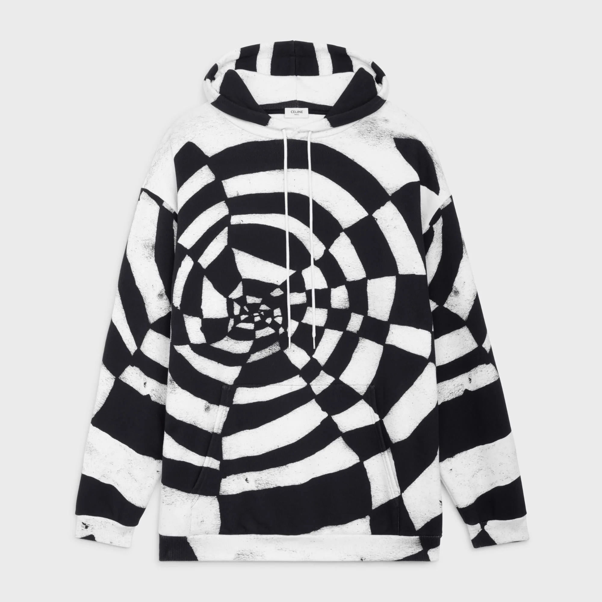 Hoodie Oversize Spider Allover Molleton Classique - Ecru / Black - Image 5