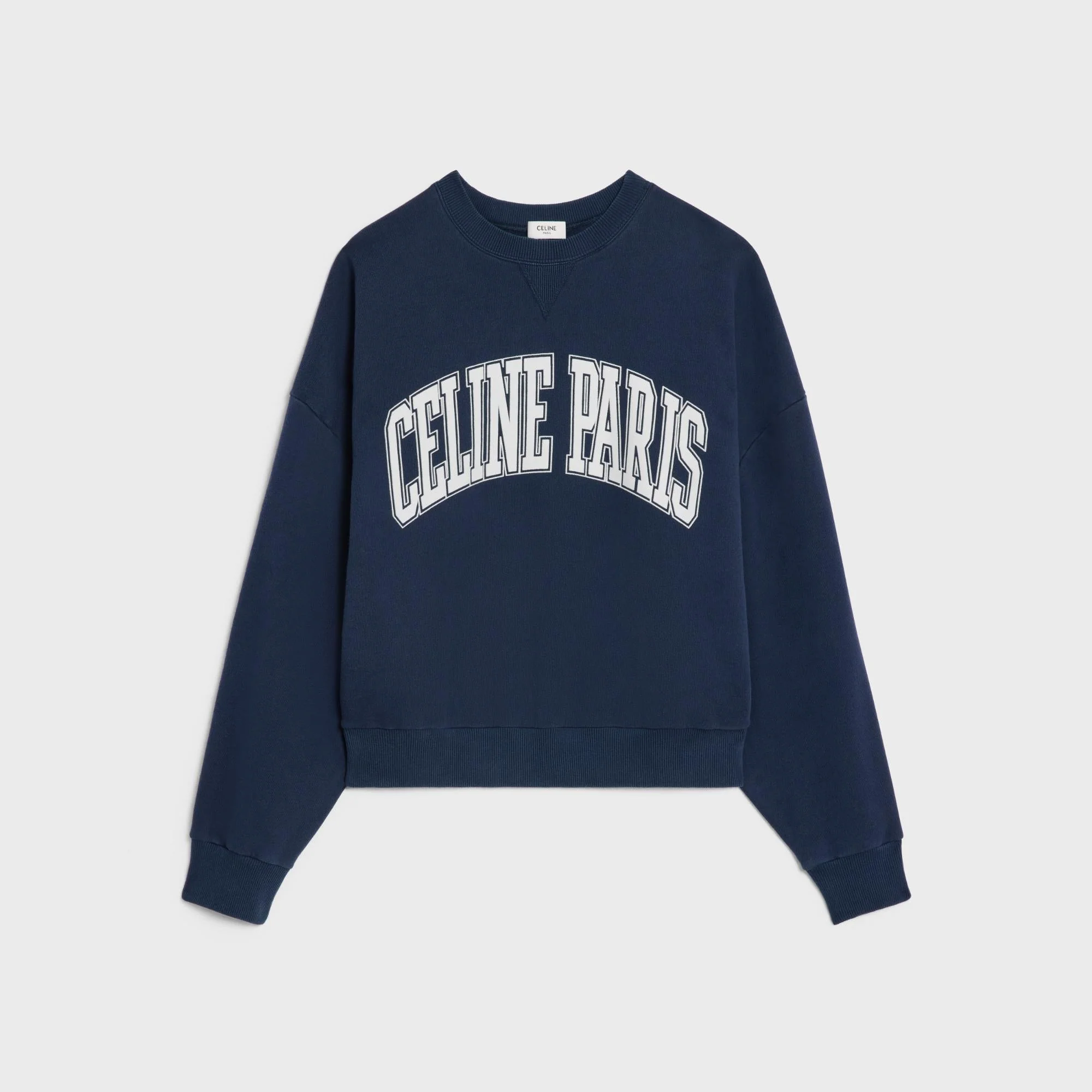Sweat Oversize Celine Paris Cotton Fleece - Navy Stonewashed / Off White