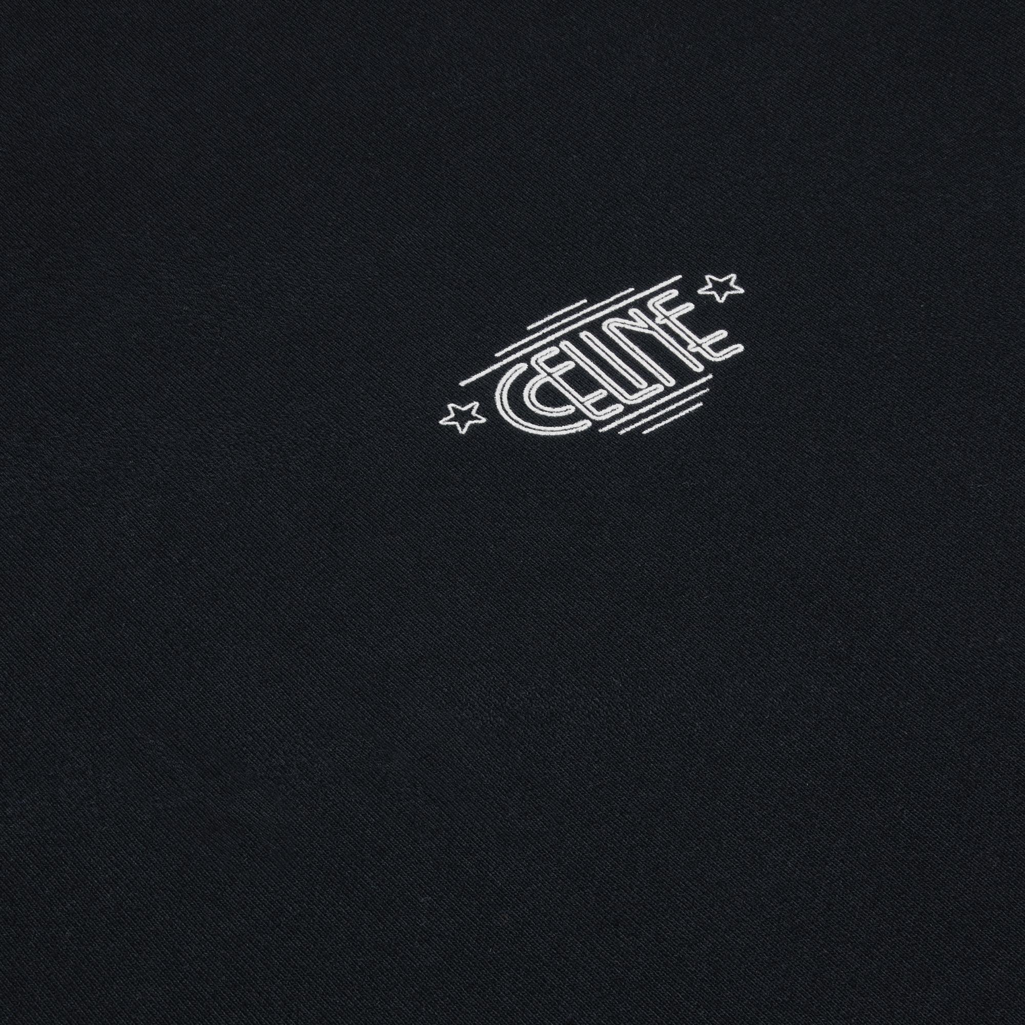 Hoodie Loose Celine Wiltern Cotton Fleece - Black / White - Image 5