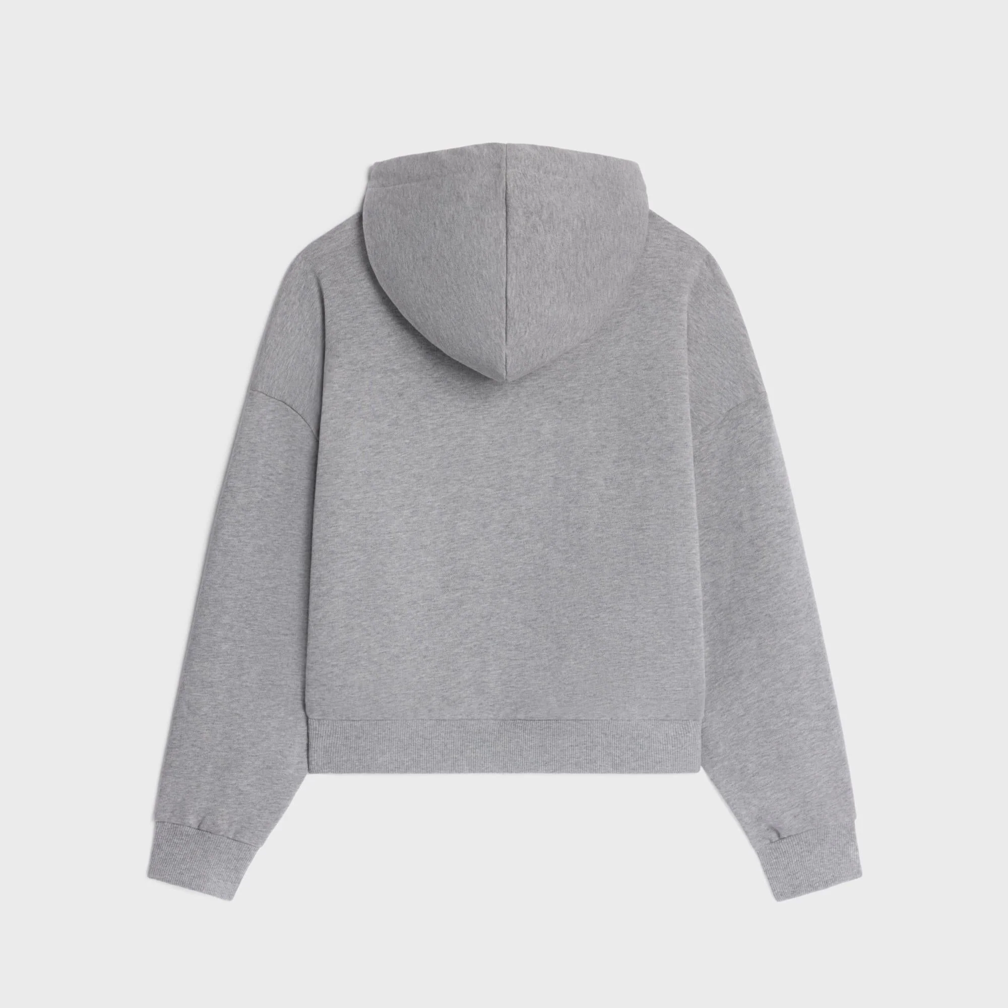 Hoodie Oversize Celine Paris Cotton Fleece - Grey Melange / Navy Stonewashe - Image 2