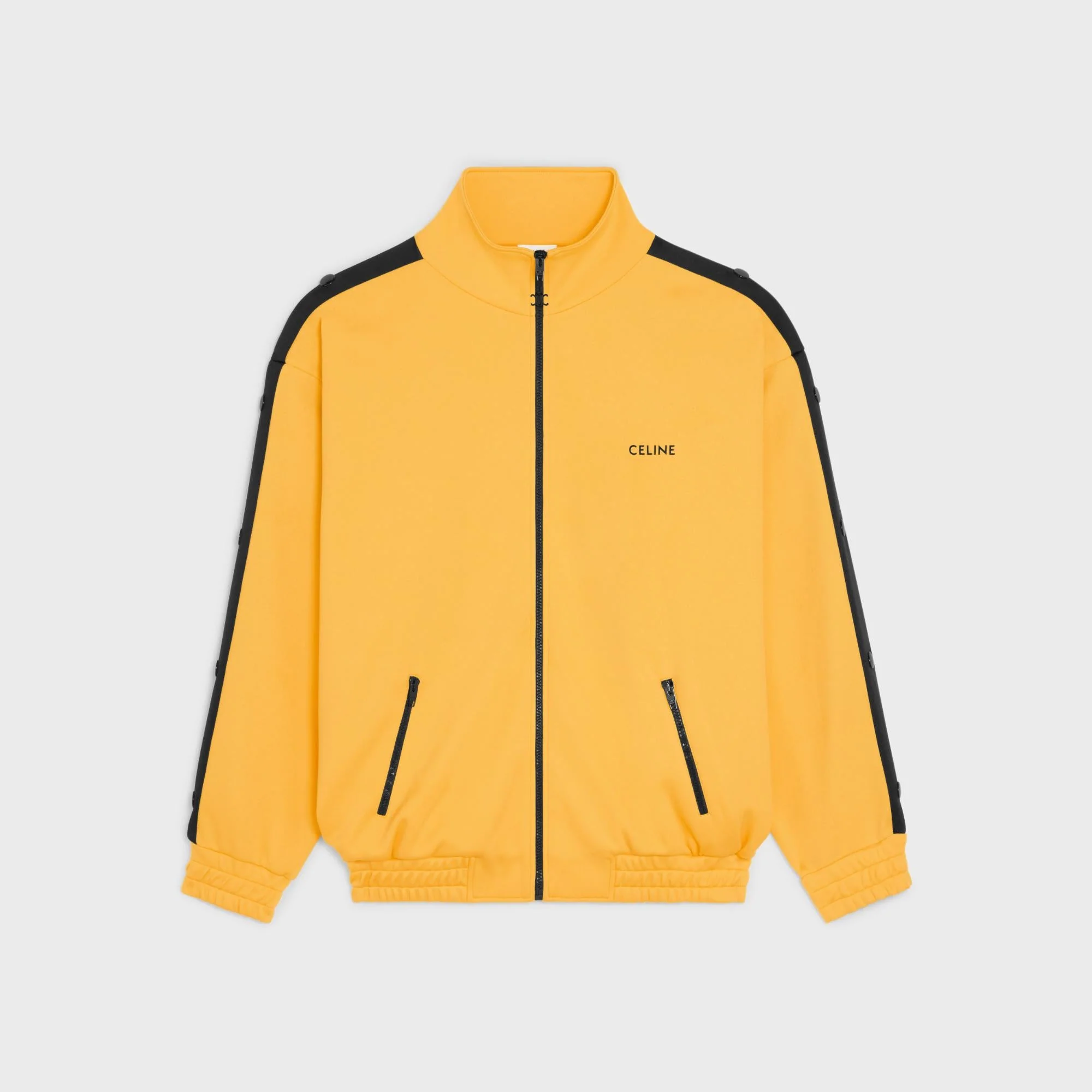 Sweat Zippé Bandes Pressions Double-Face Jersey - Golden Yellow / Black - Image 2