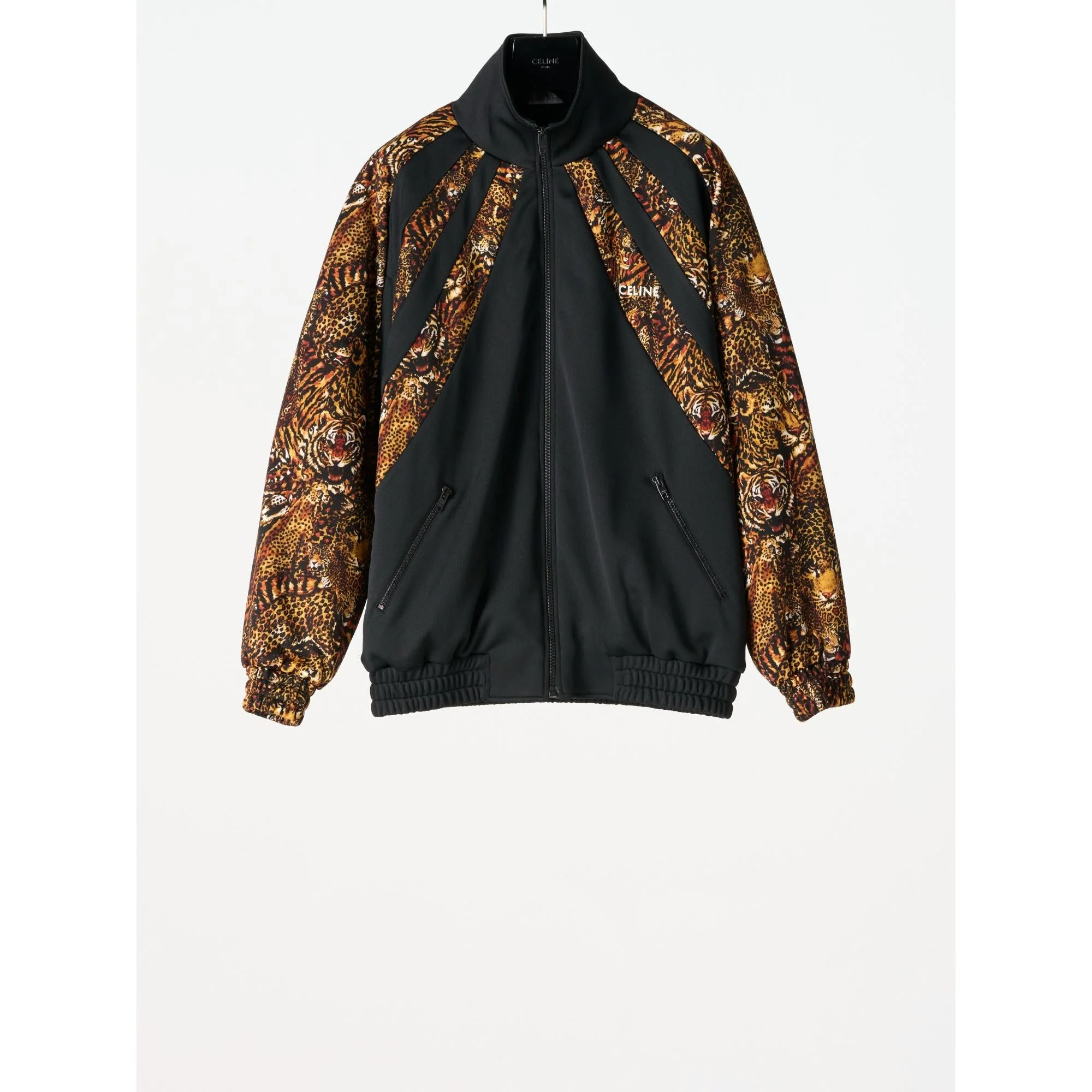 Sweat Zippé Découpes Jersey Double Face Tigre - Black / Leopard - Image 2