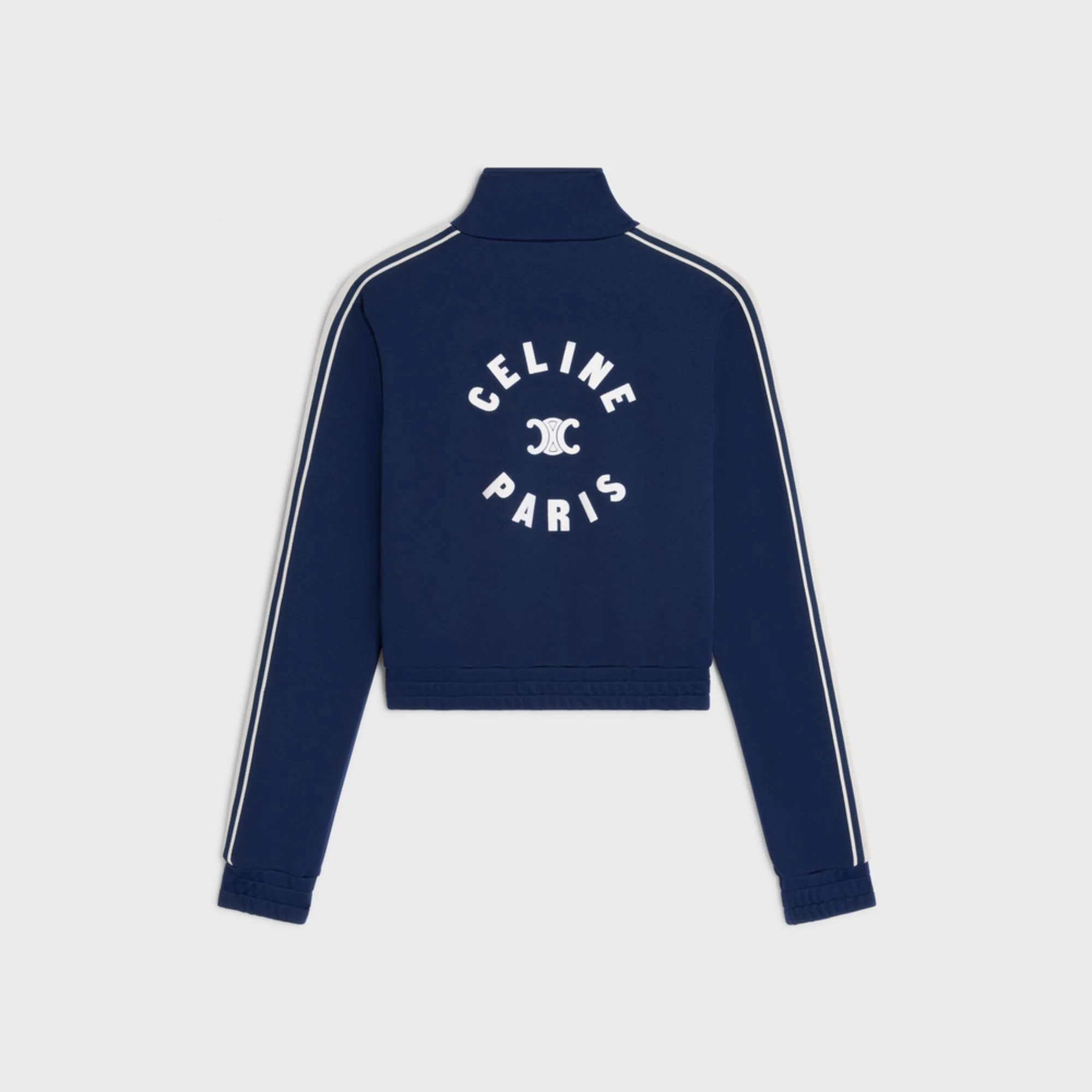 Veste Track Celine Paris Double-Face Jersey - Navy/Off White - Image 2