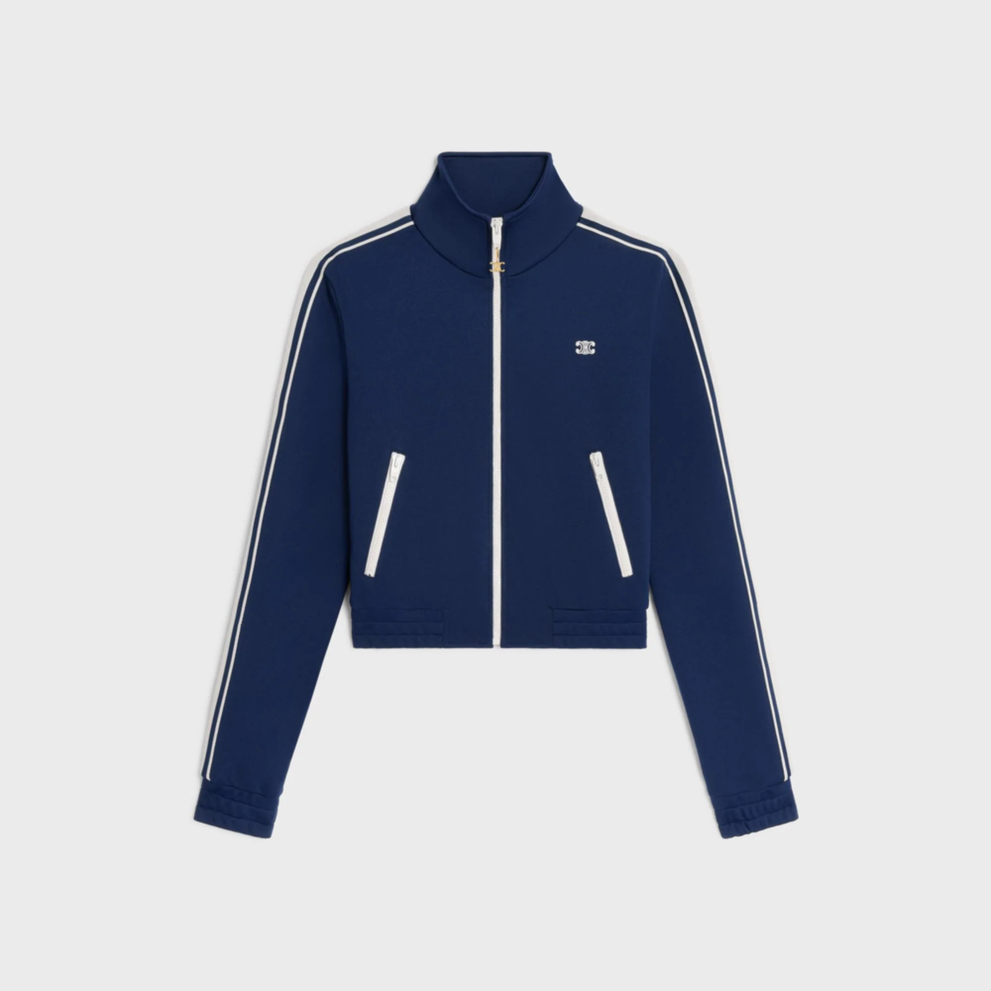 Veste Track Celine Paris Double-Face Jersey - Navy/Off White