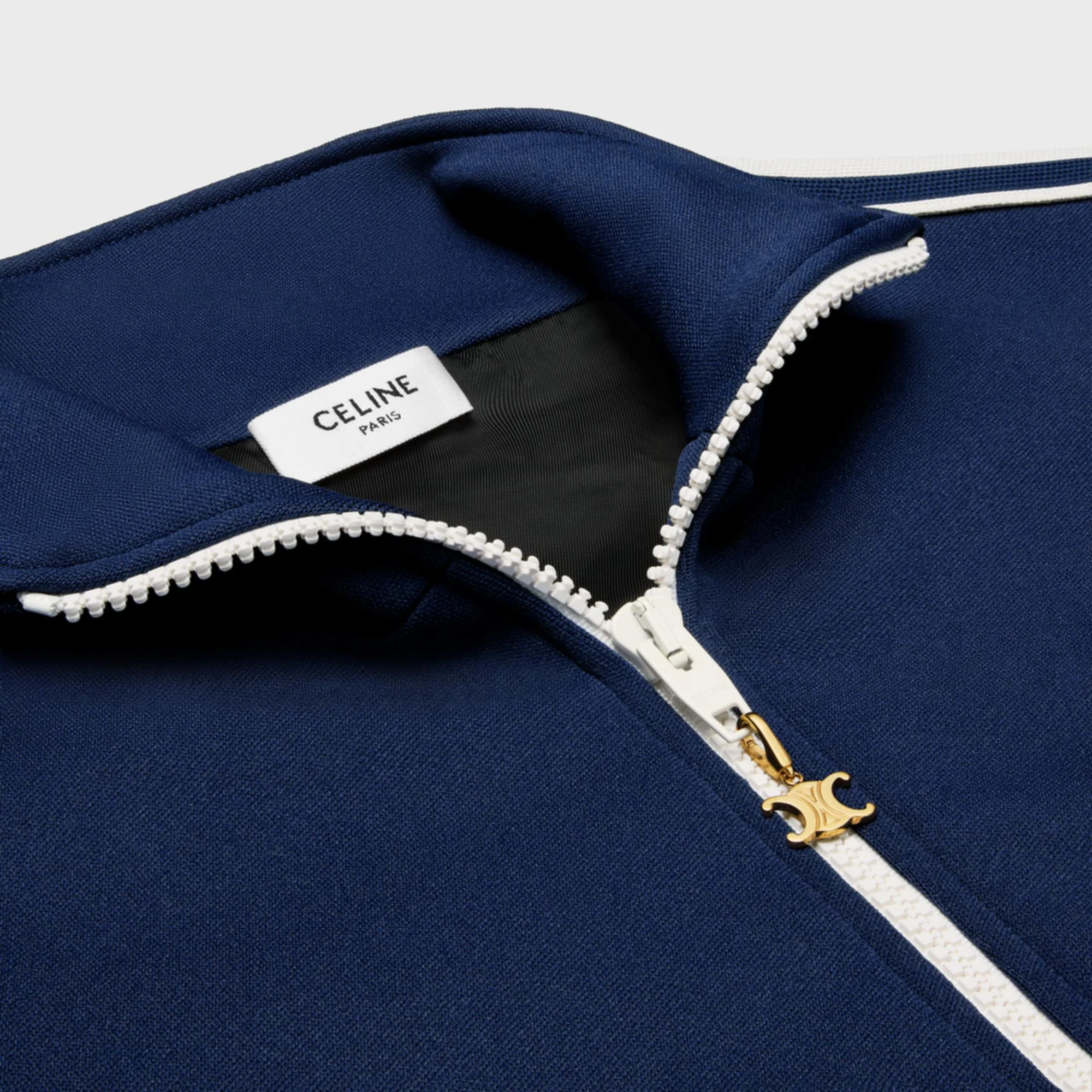 Veste Track Celine Paris Double-Face Jersey - Navy/Off White - Image 3
