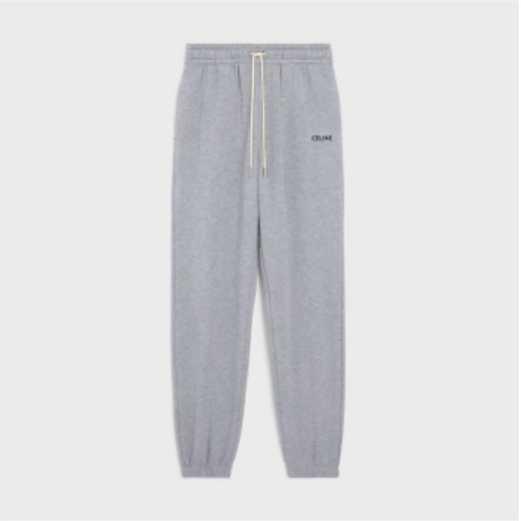 Jogging Loose Brode Celine Cotton Fleece - Grey/ Black