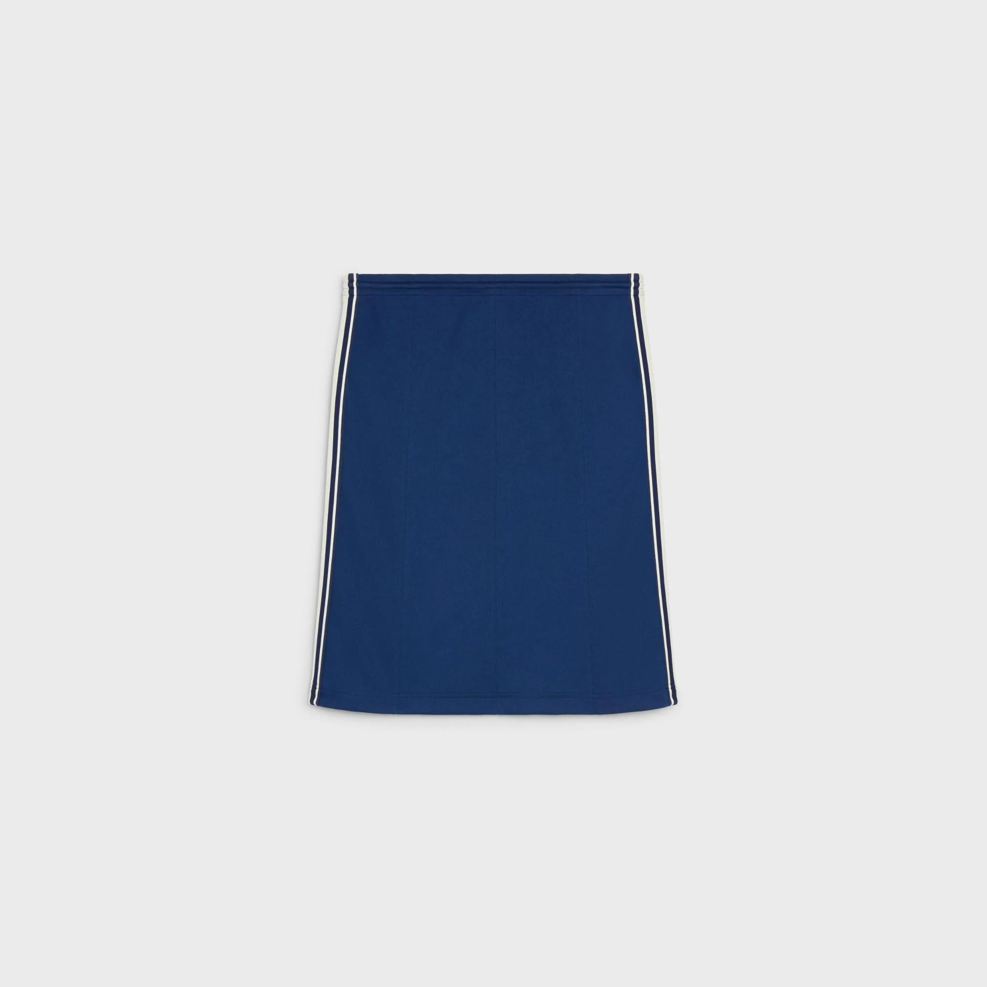 Skirt Droite Bande Bicolore Double-Face Jersey Jupe - Blue/White - Image 3