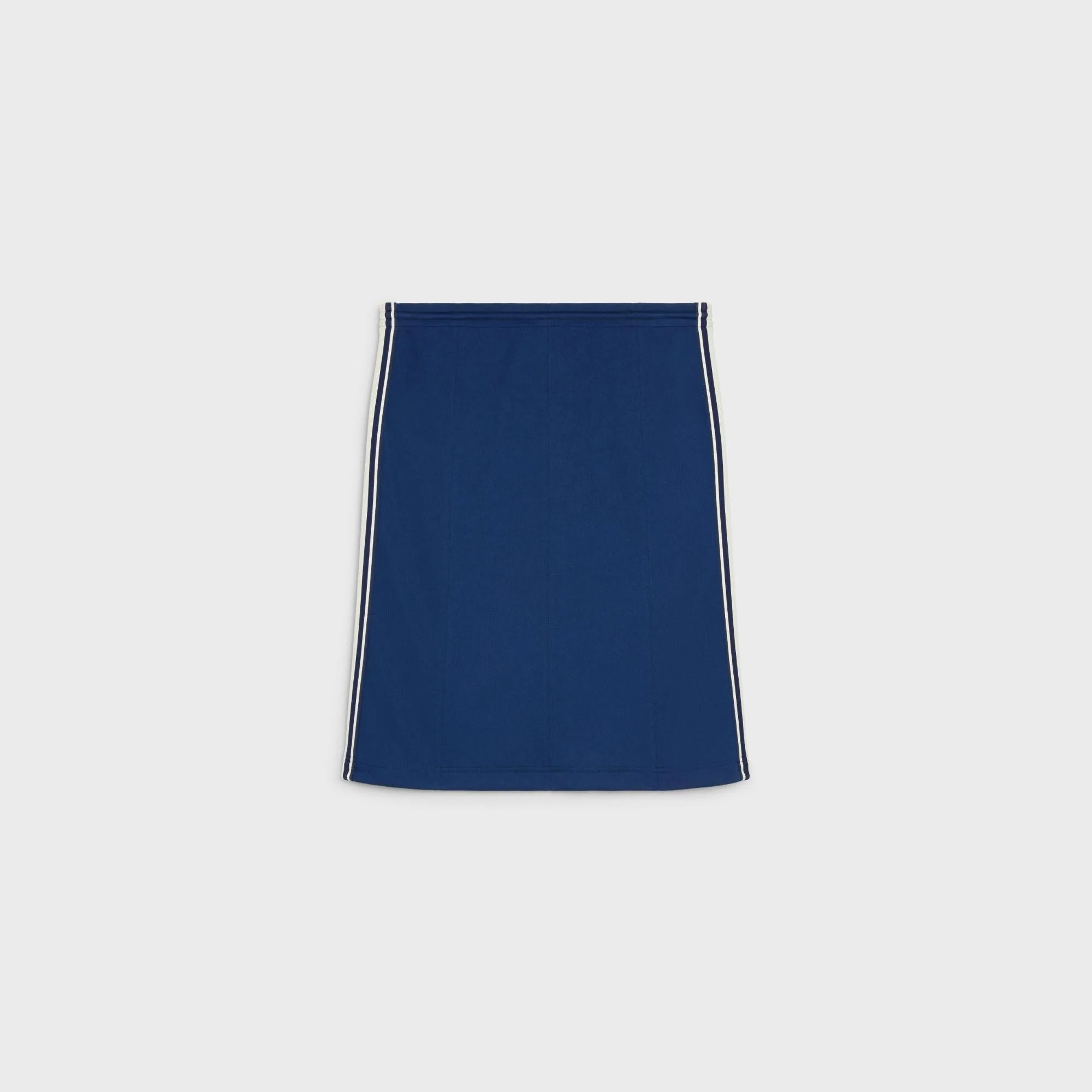 Skirt Droite Bande Bicolore Double-Face Jersey Jupe - Blue/White - Image 4