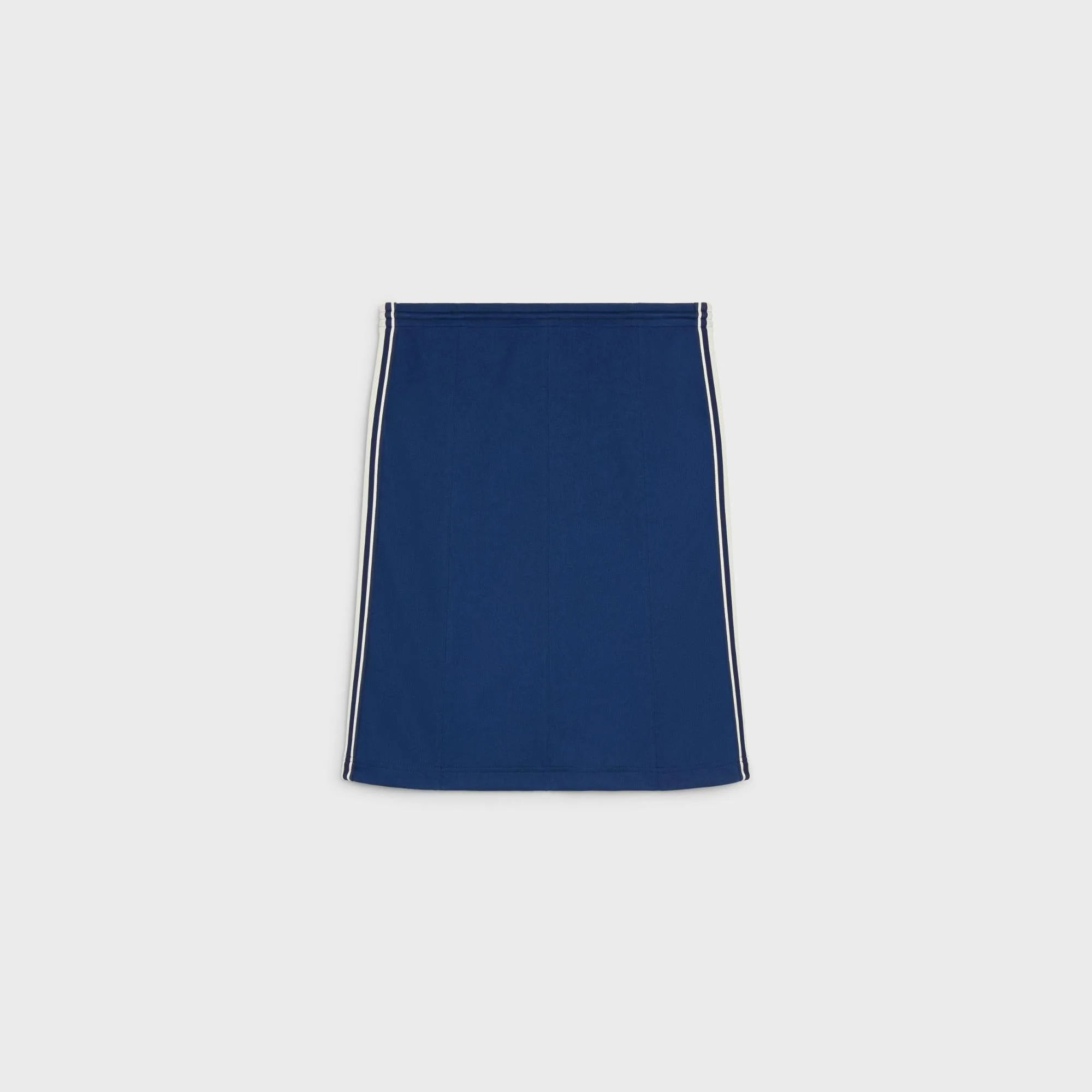 Skirt Droite Bande Bicolore Double-Face Jersey Jupe - Blue/White - Image 3