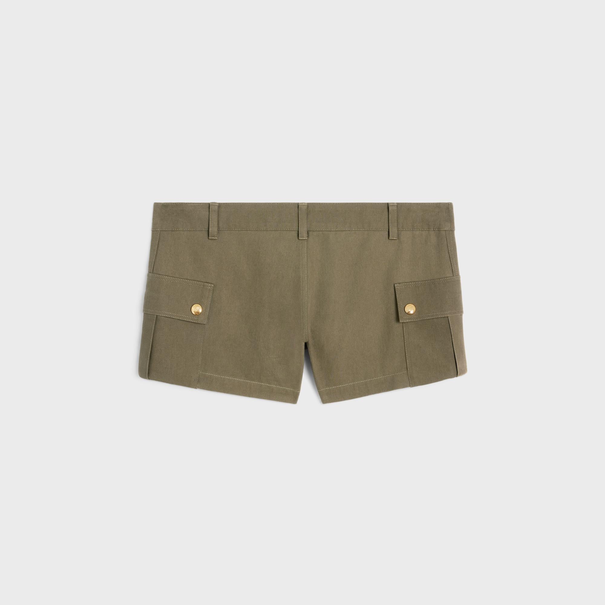 Mini Short Cargo Coton - Kaki - Image 2