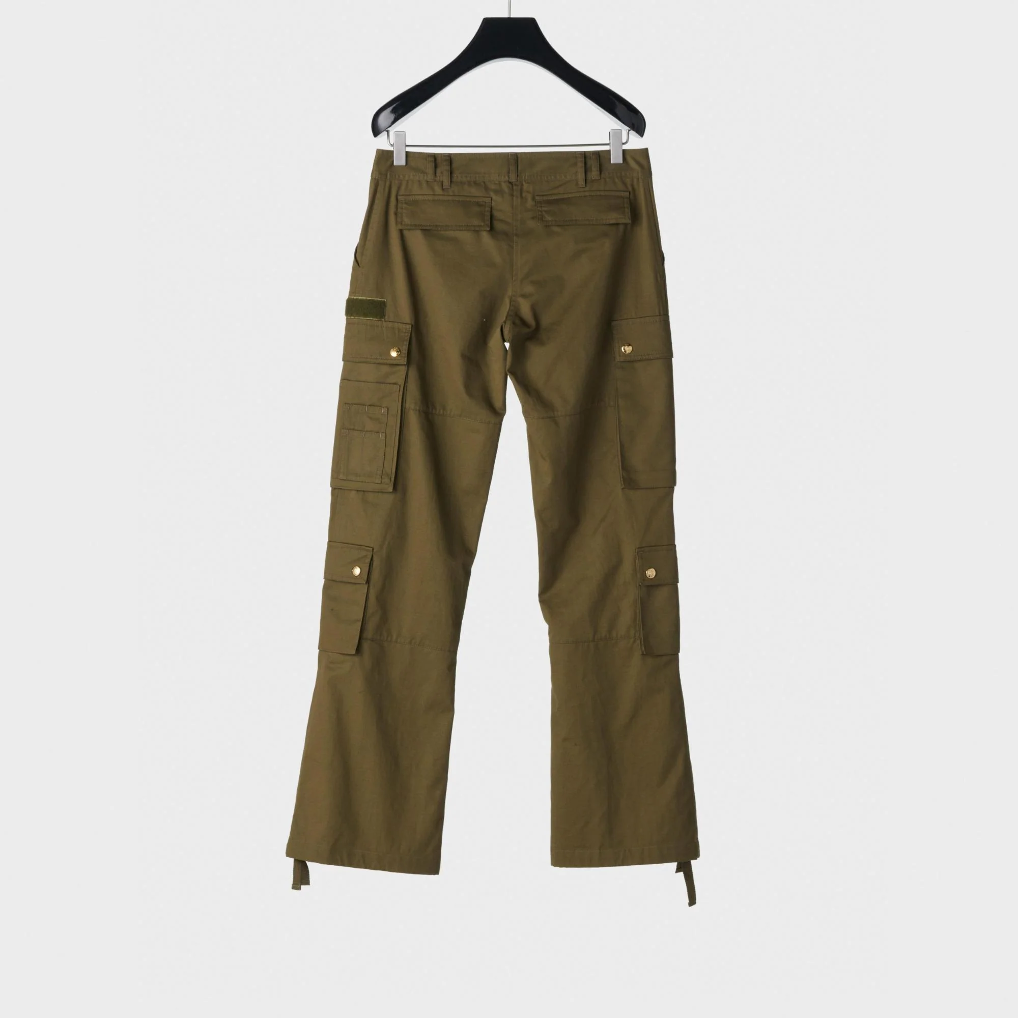 Pants Cargo Cotton And Linen Gabardine Pantalon - Kaki Militaire - Image 3