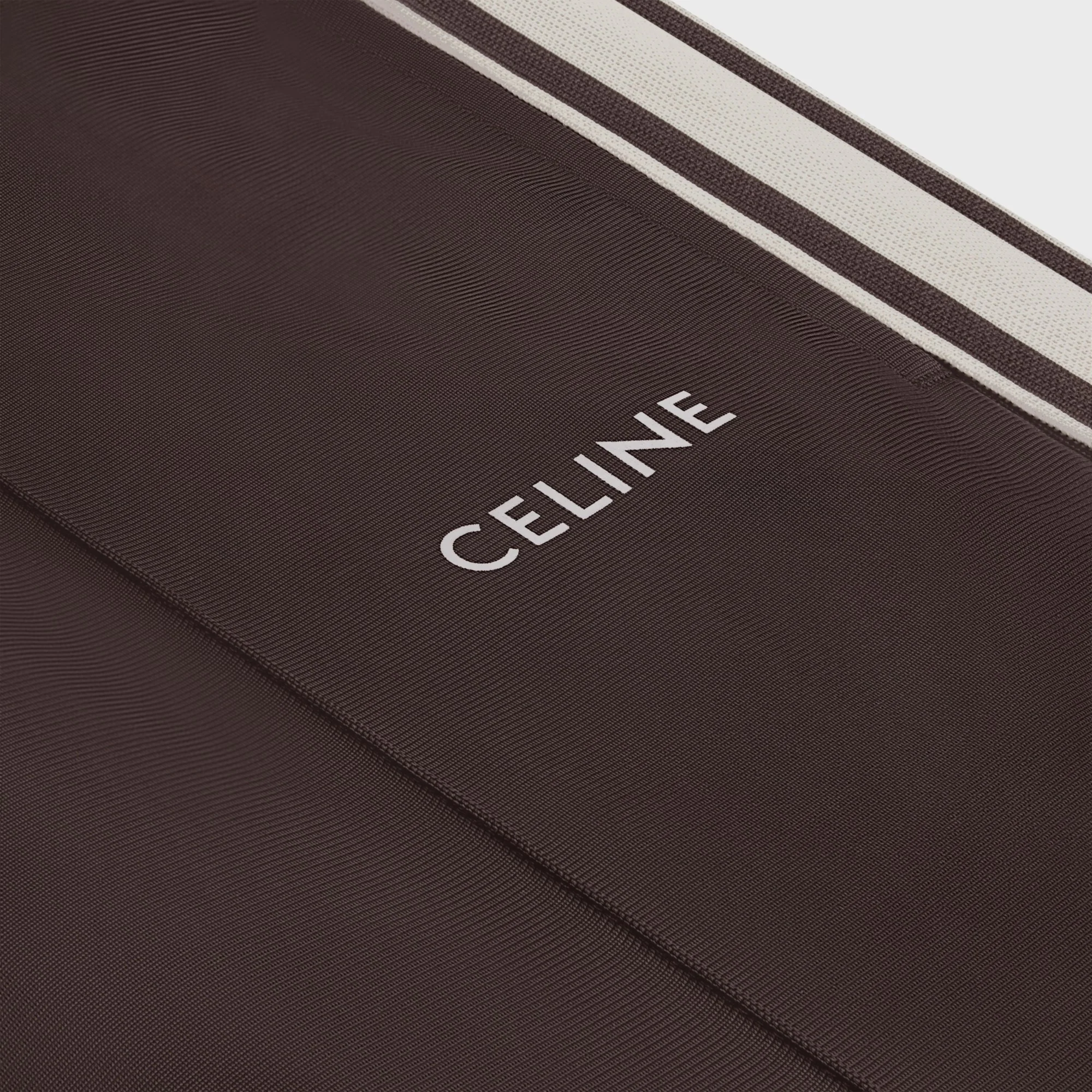 Pantalon Tracksuit Celine Double Jersey Vintage - Dark Brown / Off White - Image 4