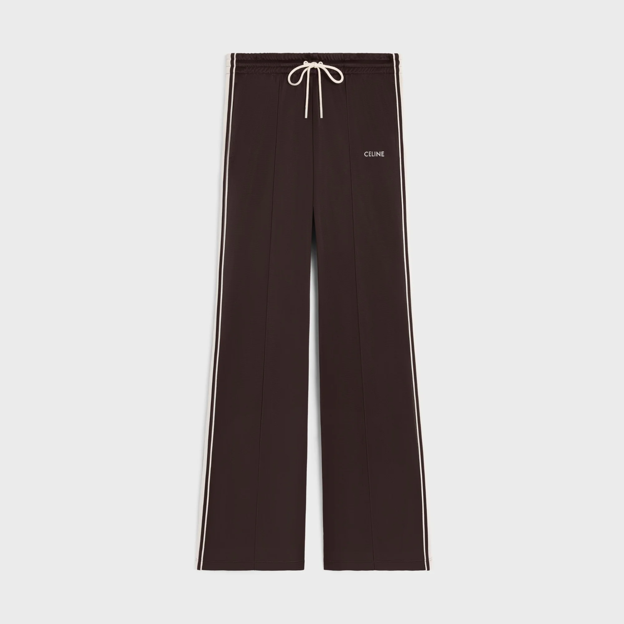 Pantalon Tracksuit Celine Double Jersey Vintage - Dark Brown / Off White - Image 5