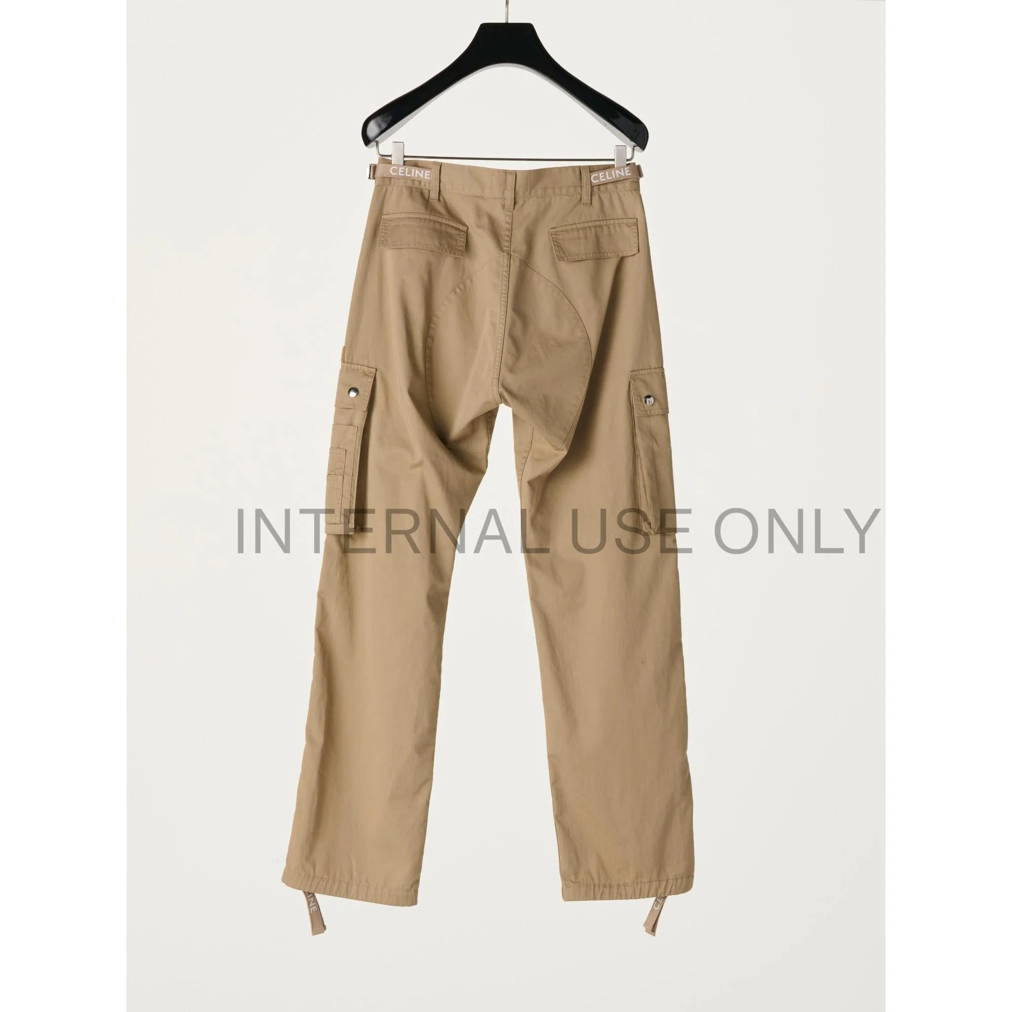 Pants Cargo Celine Cotton And Linen Gabardine Pantalon - Beige - Image 2