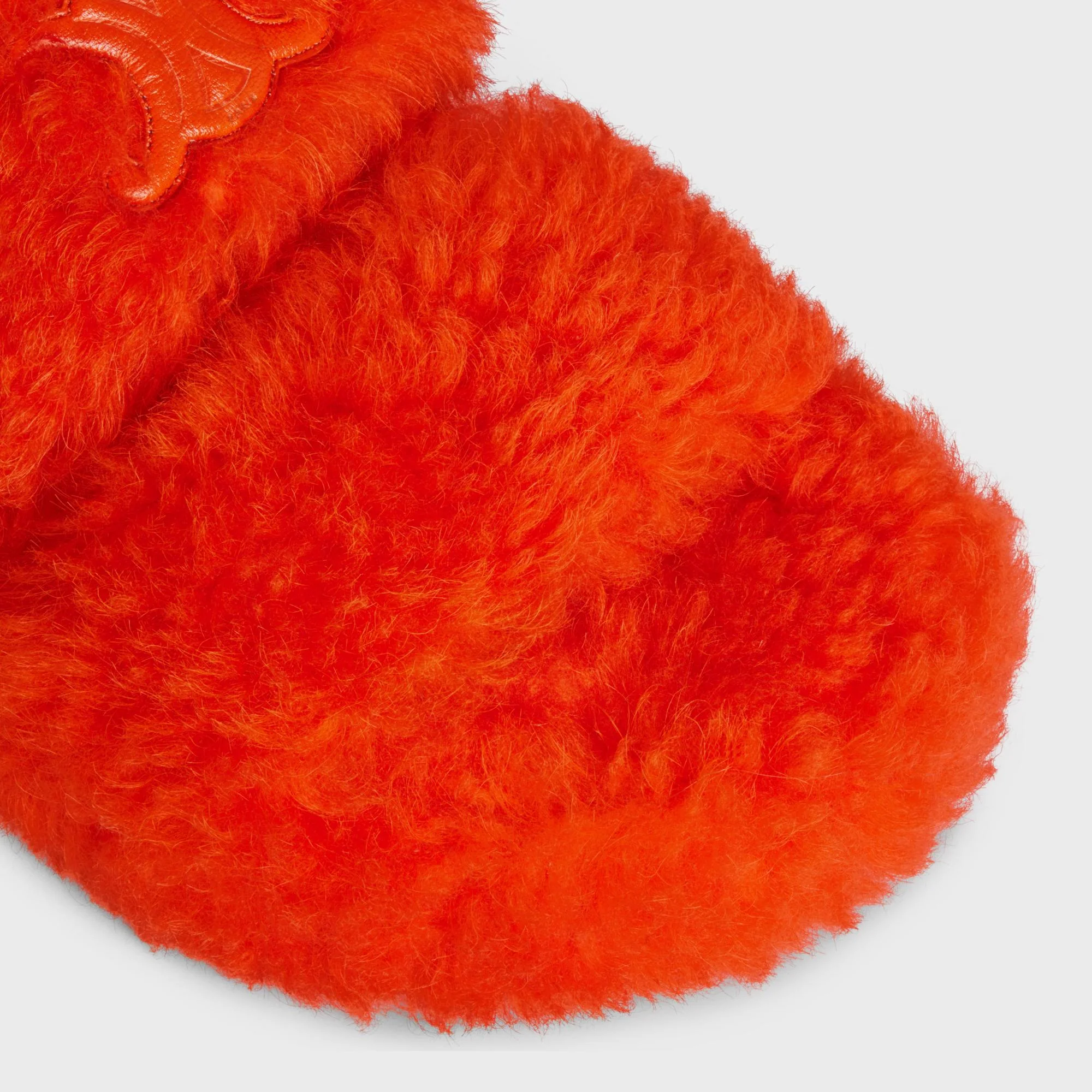 Celine Fur Slides Triomphe Slide 5 Shearling - Bright Orange - Image 11