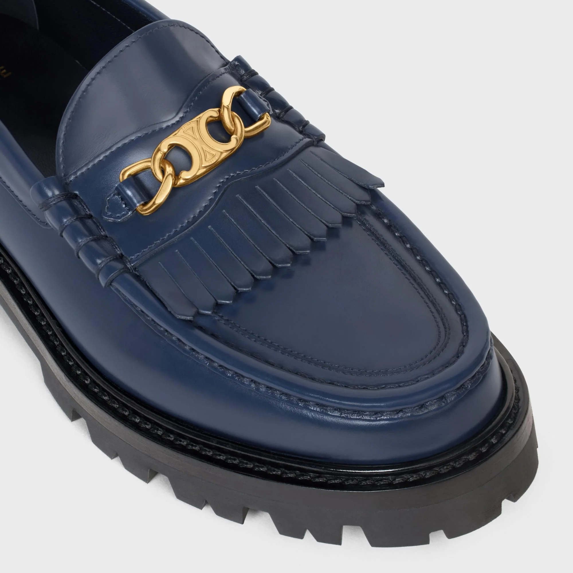 Margaret Chunky Loafer W/Triomphe 35 Polished Bull - Navy - Image 16