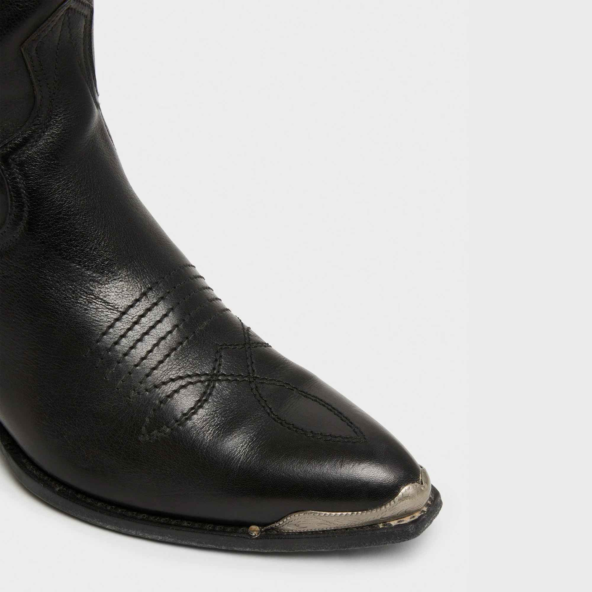 Western Boots Zipped Boot W/ Metal Toe 50 Calfskin - Black - Image 3