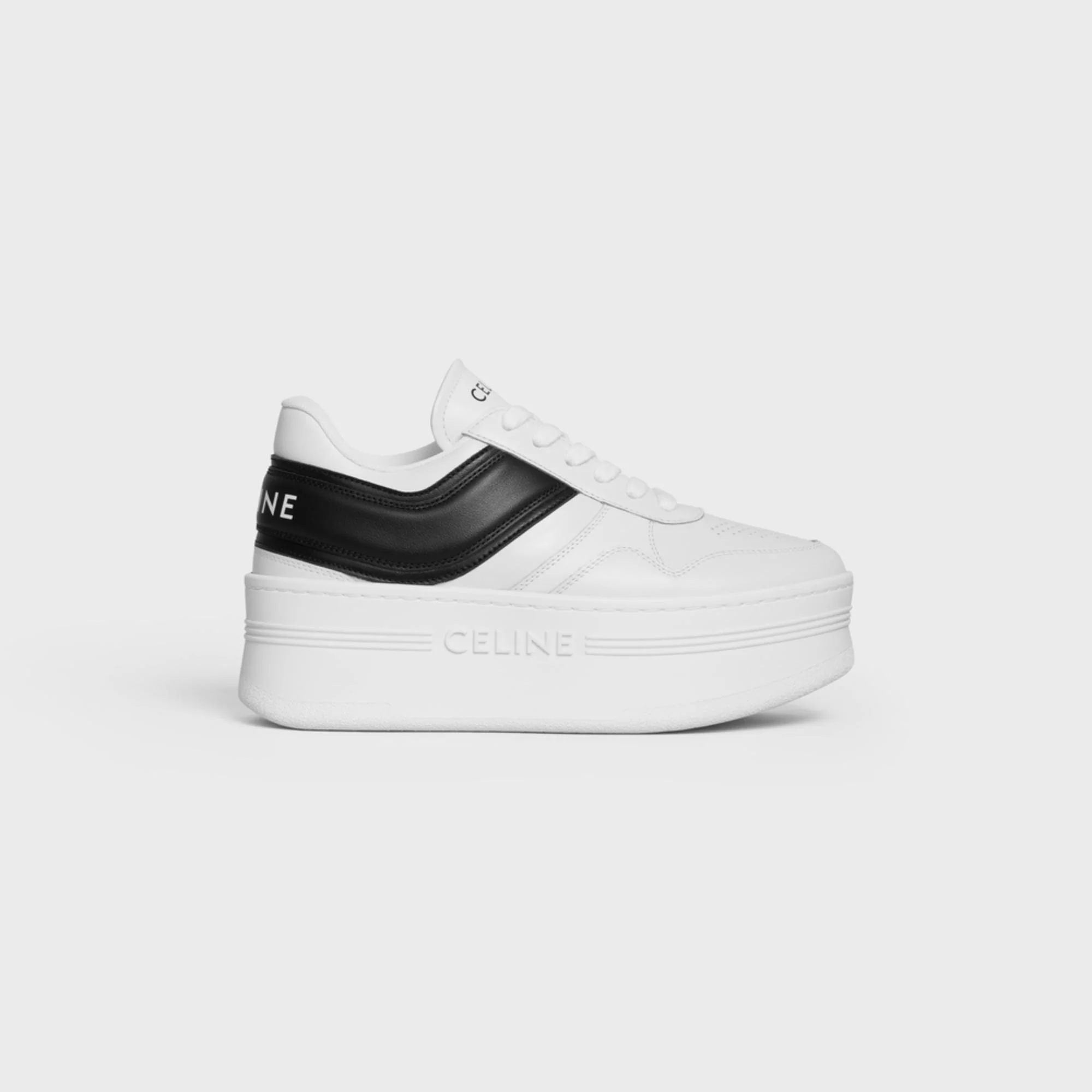 Block Sneakers Wedge Sneaker 50 Calfskin - Optic White/Black/Optic White