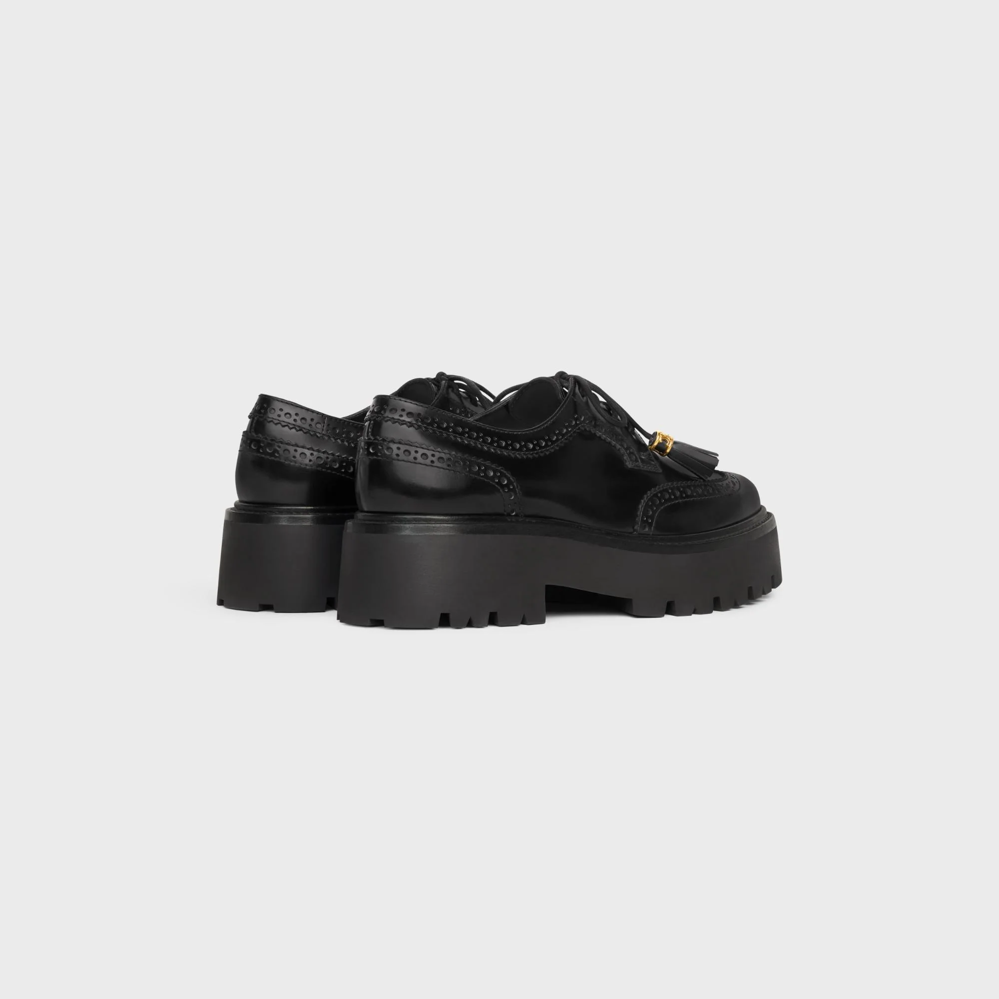 Celine Bulky Brogue Derby 45 Polished Bull - Black - Image 3