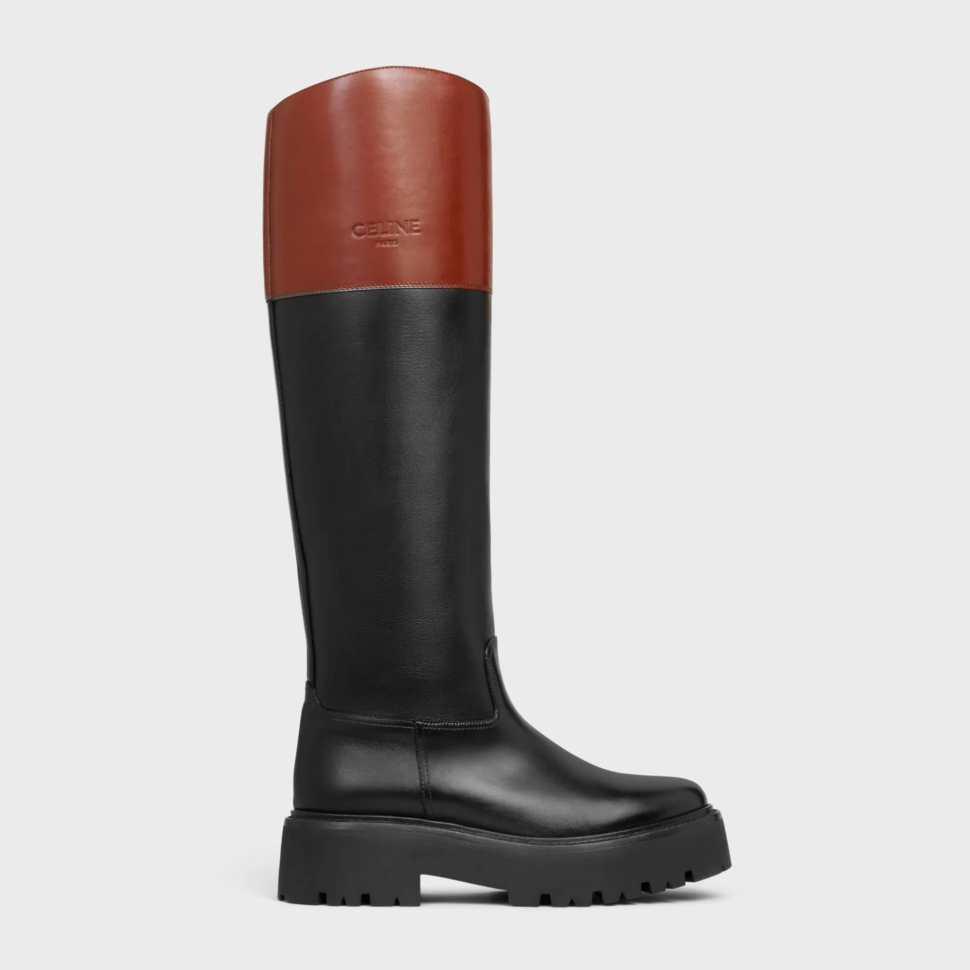 Celine Bulky High Boot 45 Calfskin - Black / Brown