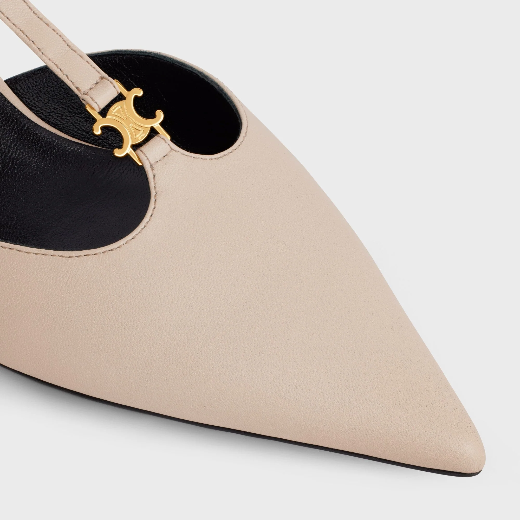 Celine Kitten Triomphe T-Bar Strap Pump 50 Calfskin - Light Beige - Image 7
