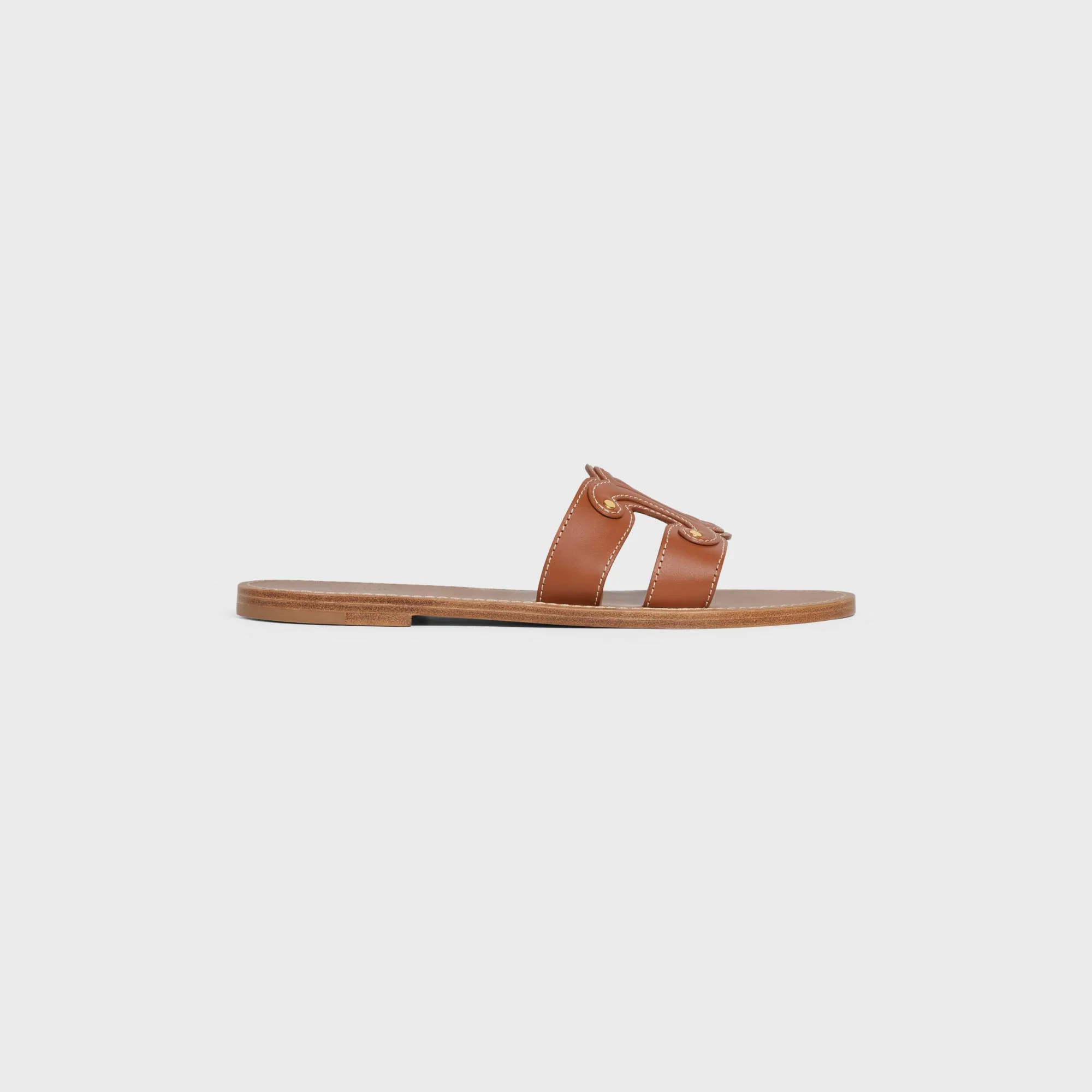 Celine Triomphe Mule 5 Calfskin - Tan