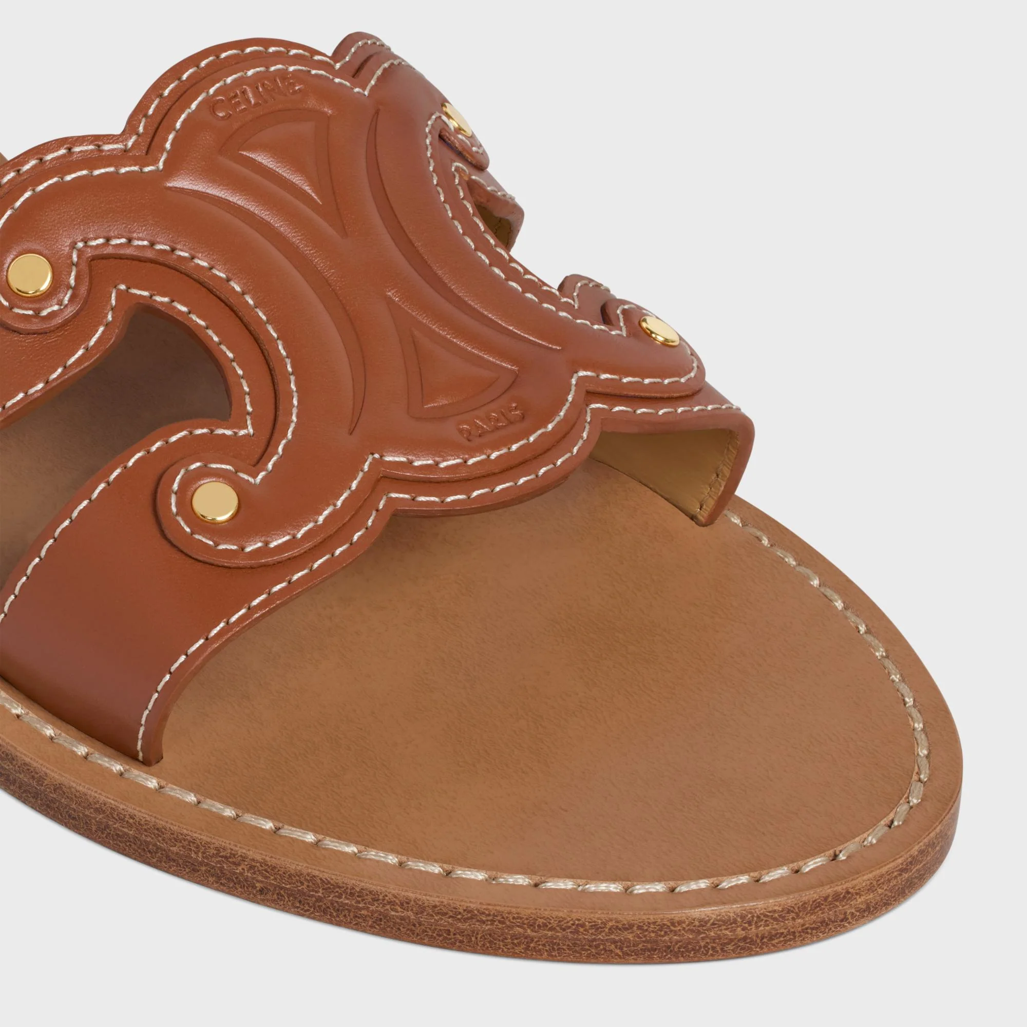 Celine Triomphe Mule 5 Calfskin - Tan - Image 4