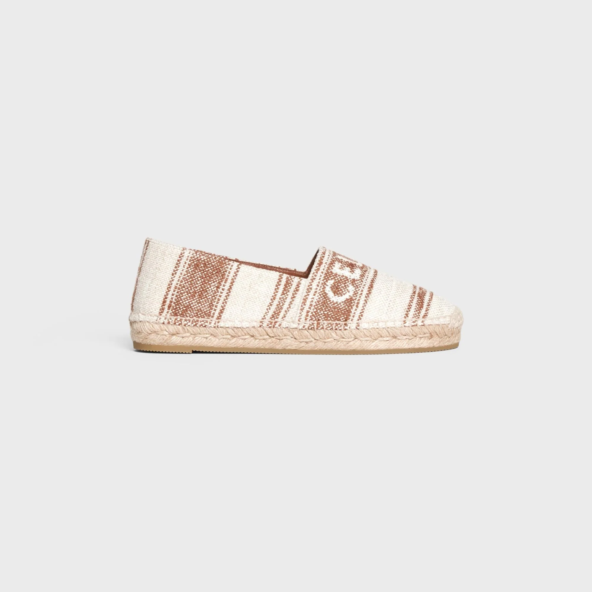 Les Espadrilles Celine Espadrille W/ Logo 5 Canvas - Beige/Brown